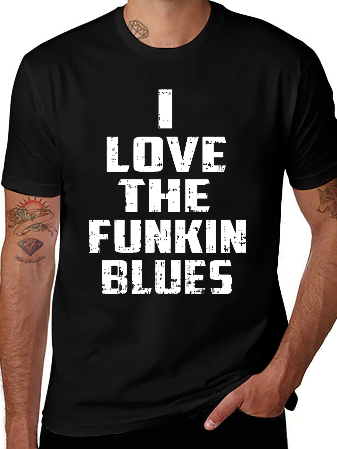 Variant 30 of I Love The Funkin Blues Graphic T-Shirt - Black