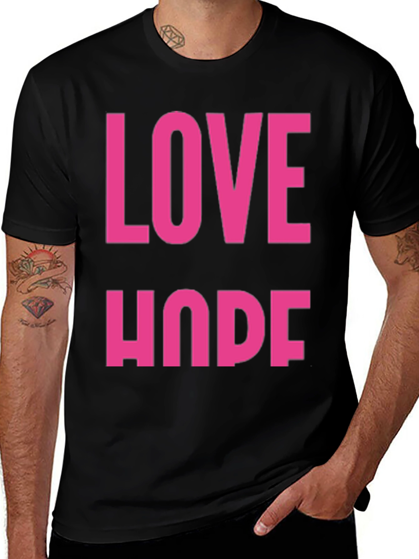 Variant 13 of Love & Hope Graphic Tee - Black Unisex T-Shirt