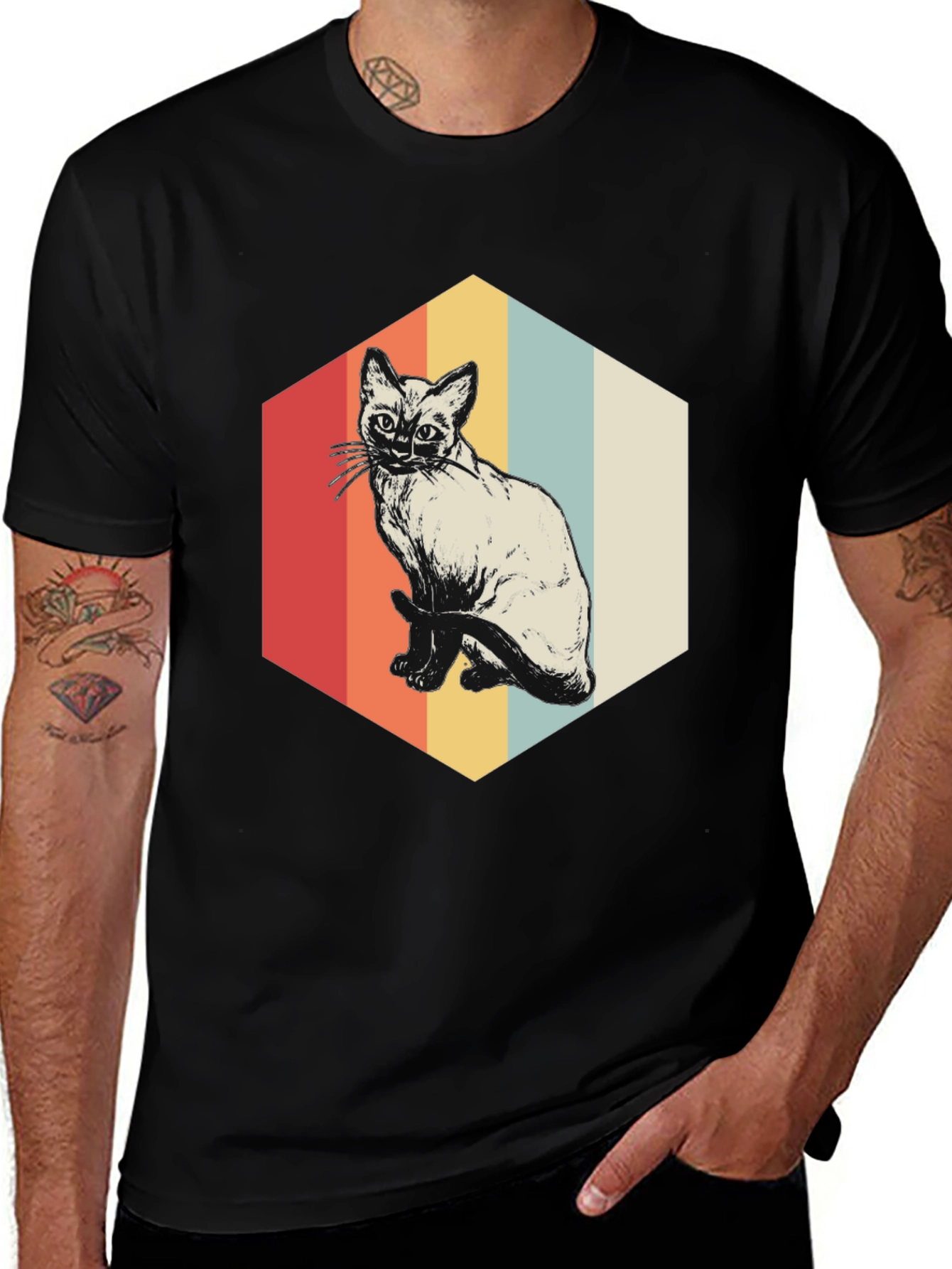 Variant 9 of Retro Siamese Cat Graphic Tee
