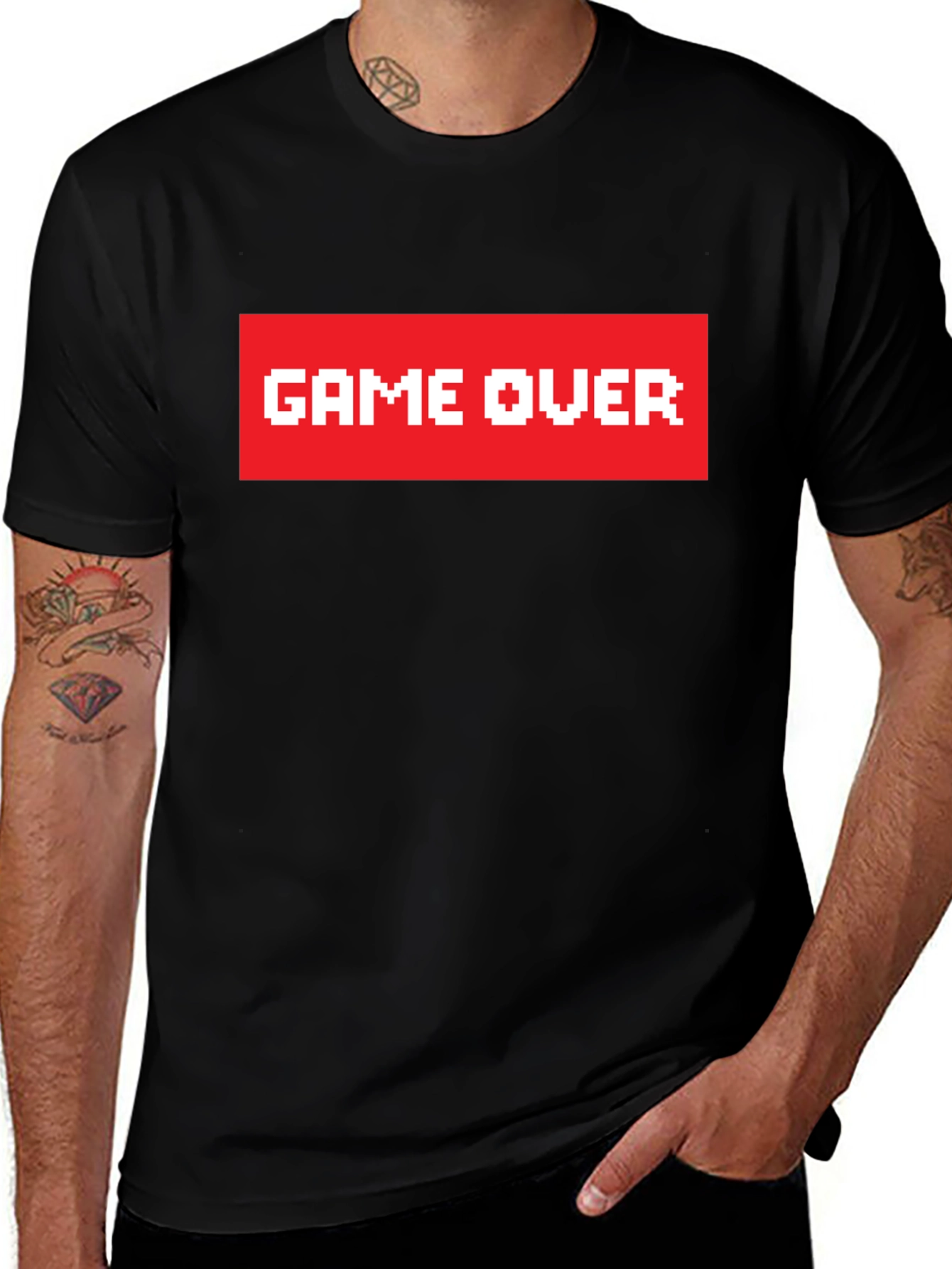Variant 4 of Game Over Pixel Art Graphic Tee - Retro Gaming Style