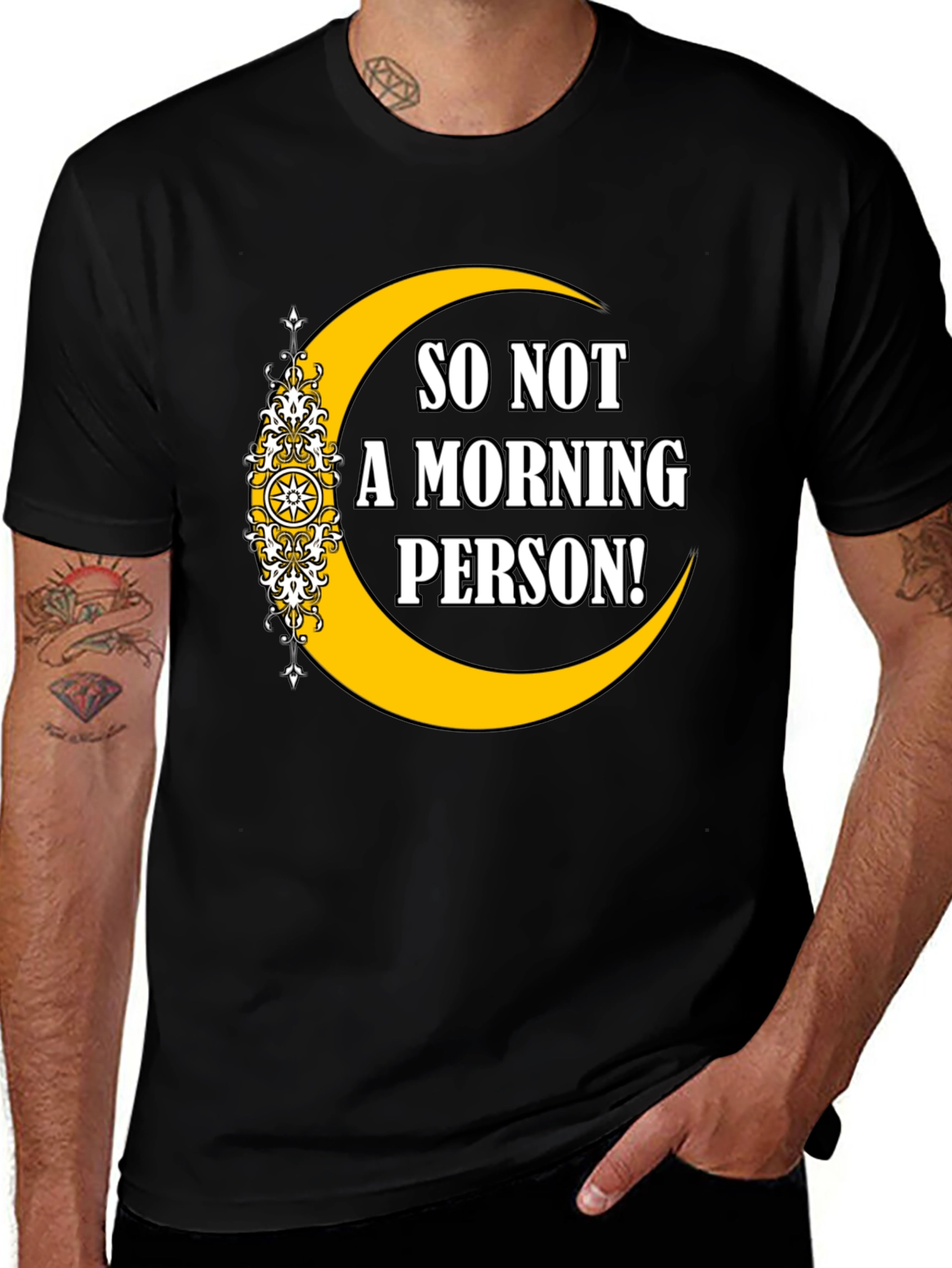 Variant 18 of Not a Morning Person Graphic T-Shirt - Black