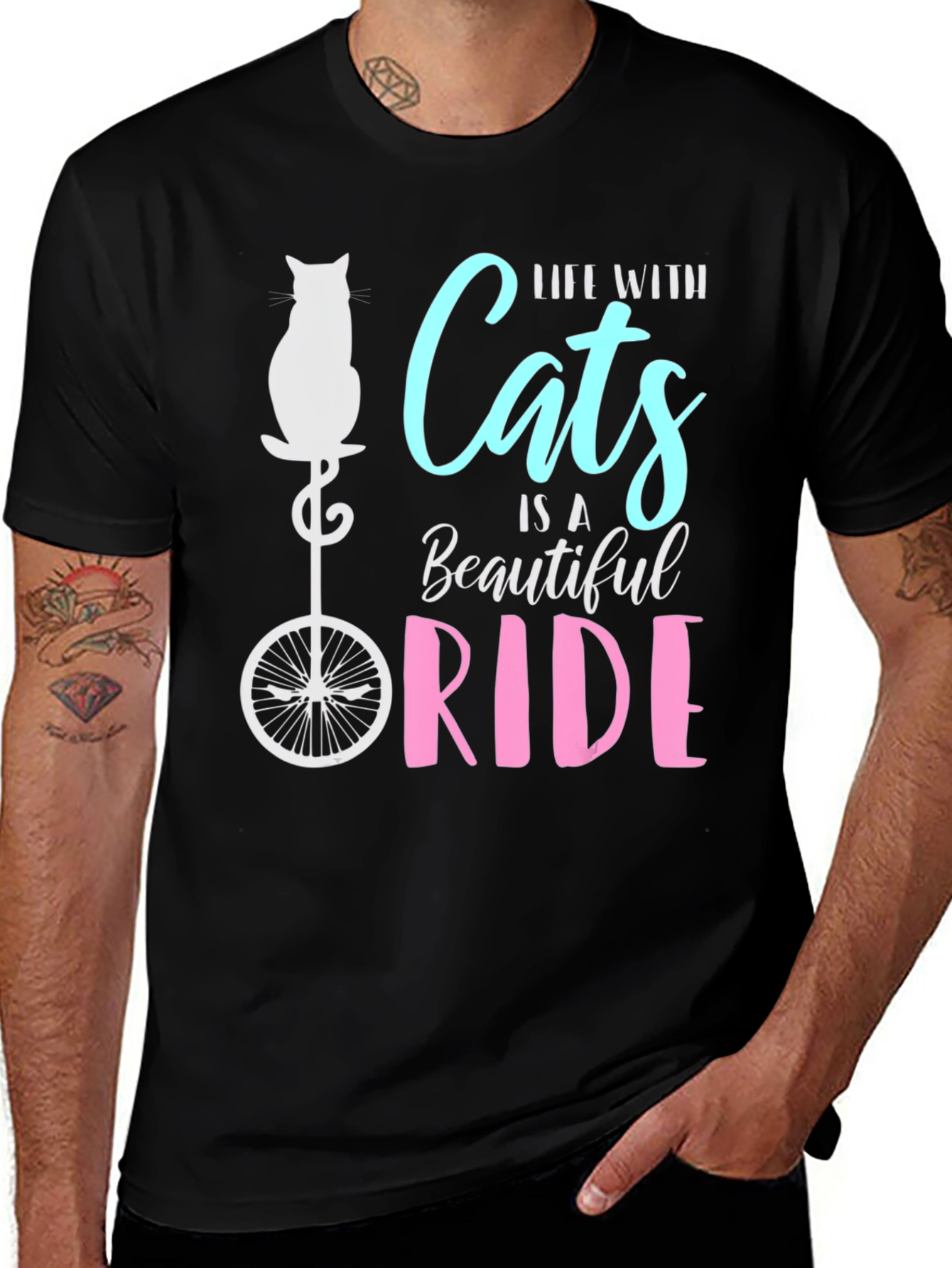 Variant 8 of Life with Cats is a Beautiful Ride T-Shirt