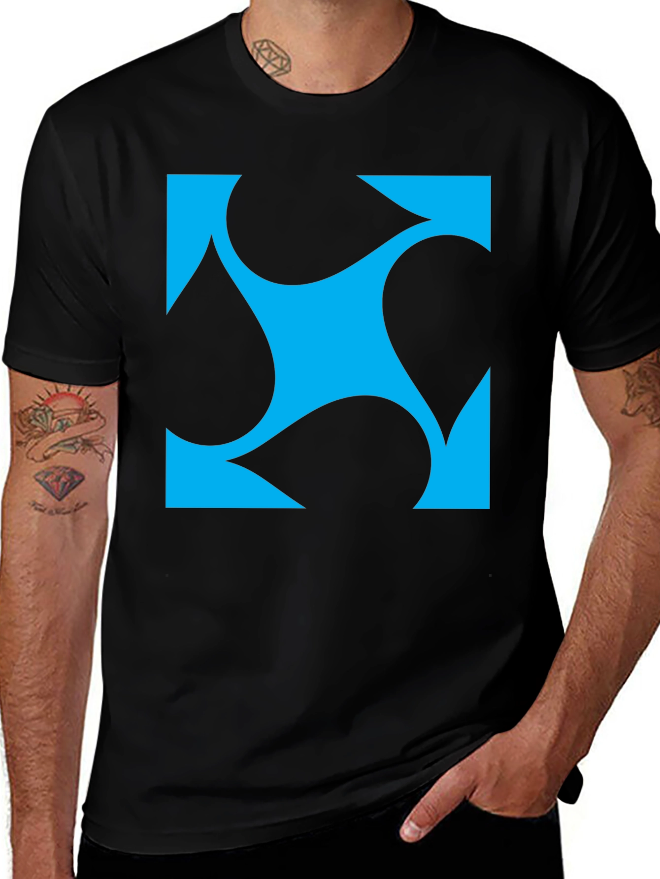 Variant 17 of Abstract Geometric Black T-Shirt