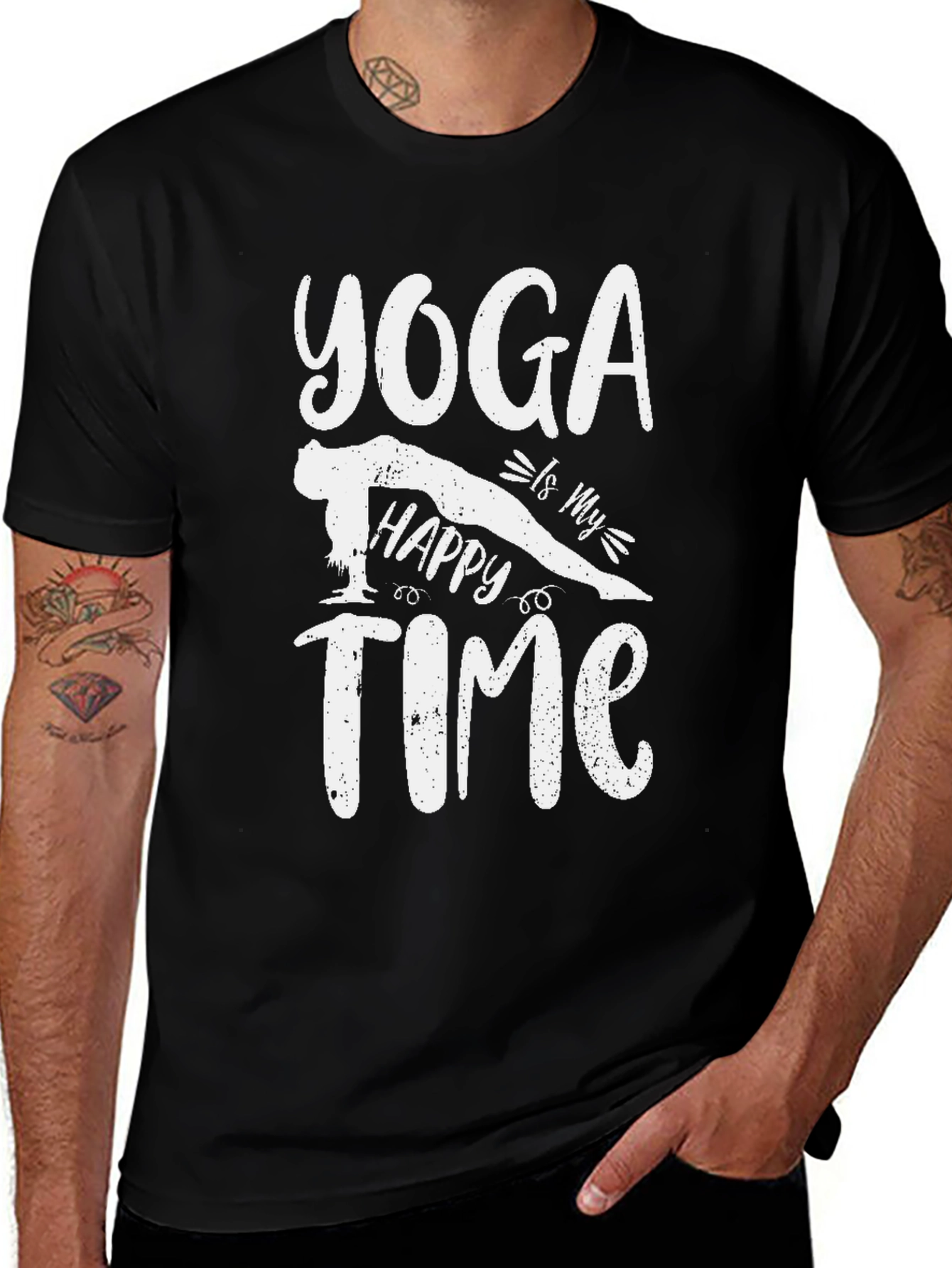 Variant 14 of Yoga Is My Happy Time T-Shirt Black