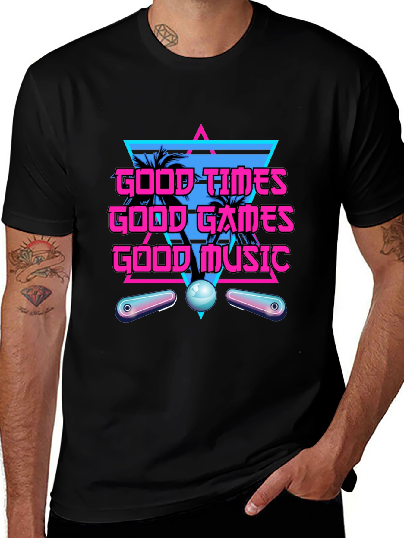Variant 21 of Retro Wave T-Shirt - Good Times, Games, Music