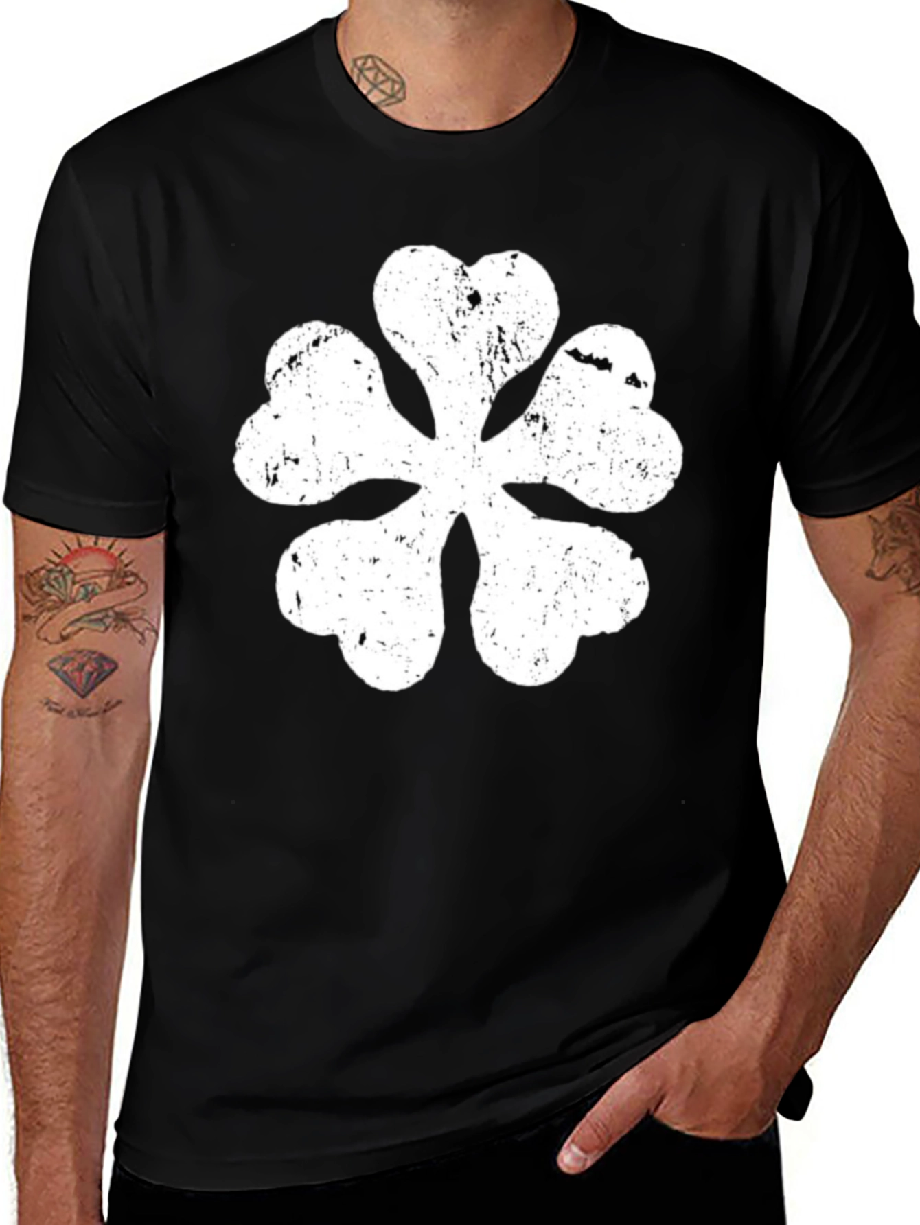 Black Clover Anime T-Shirt Distressed White Logo