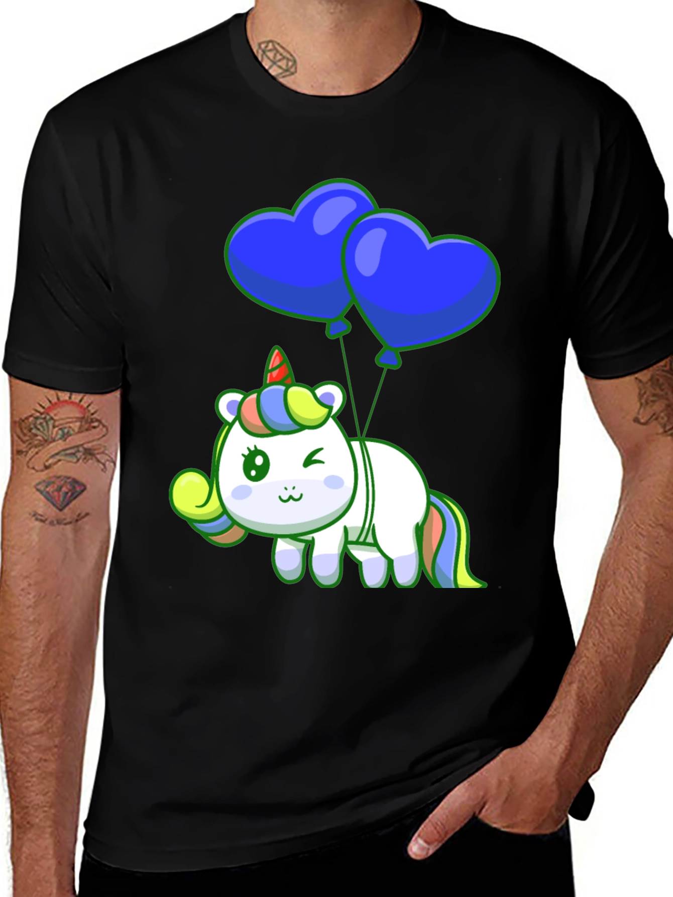 Variant 22 of Whimsical Unicorn with Heart Balloons Tee