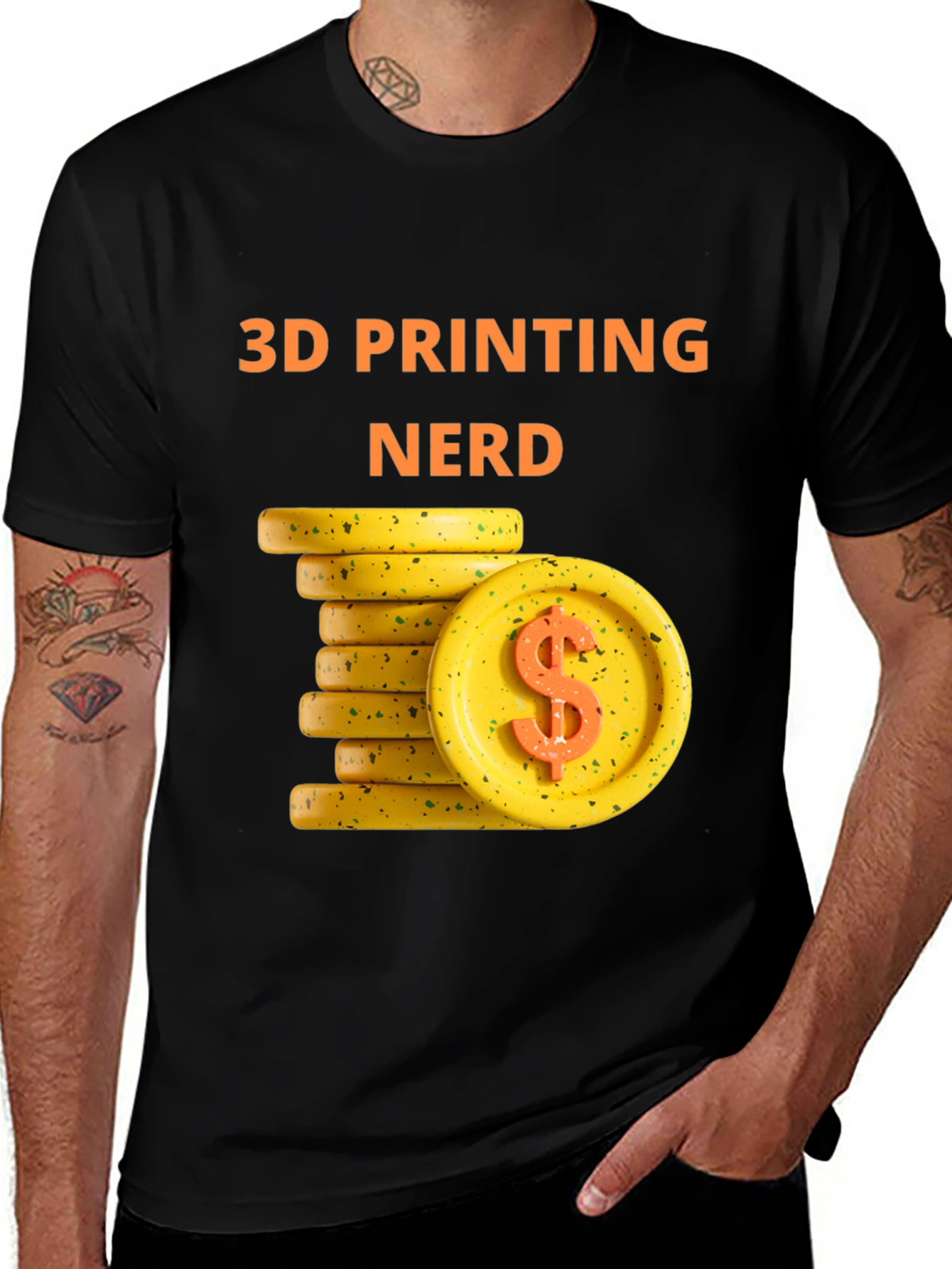 Variant 9 of 3D Printing Nerd Tee - Money Theme - Black