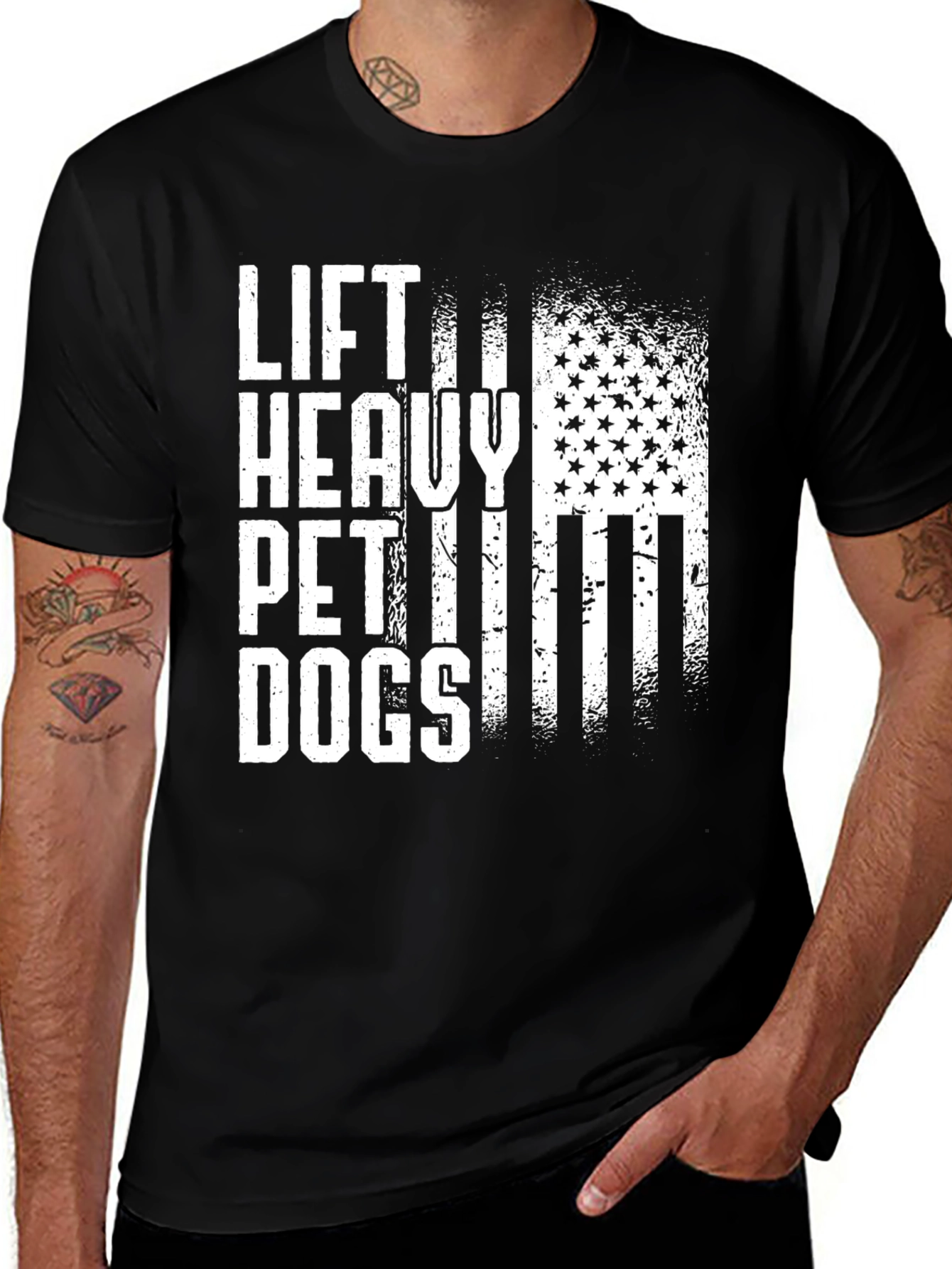 Variant 6 of Lift Heavy Pet Dogs Graphic Tee