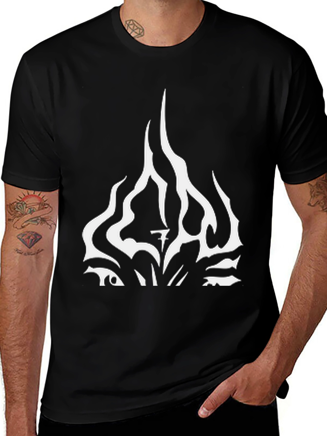 Variant 25 of Abstract Flame Graphic Black T-Shirt