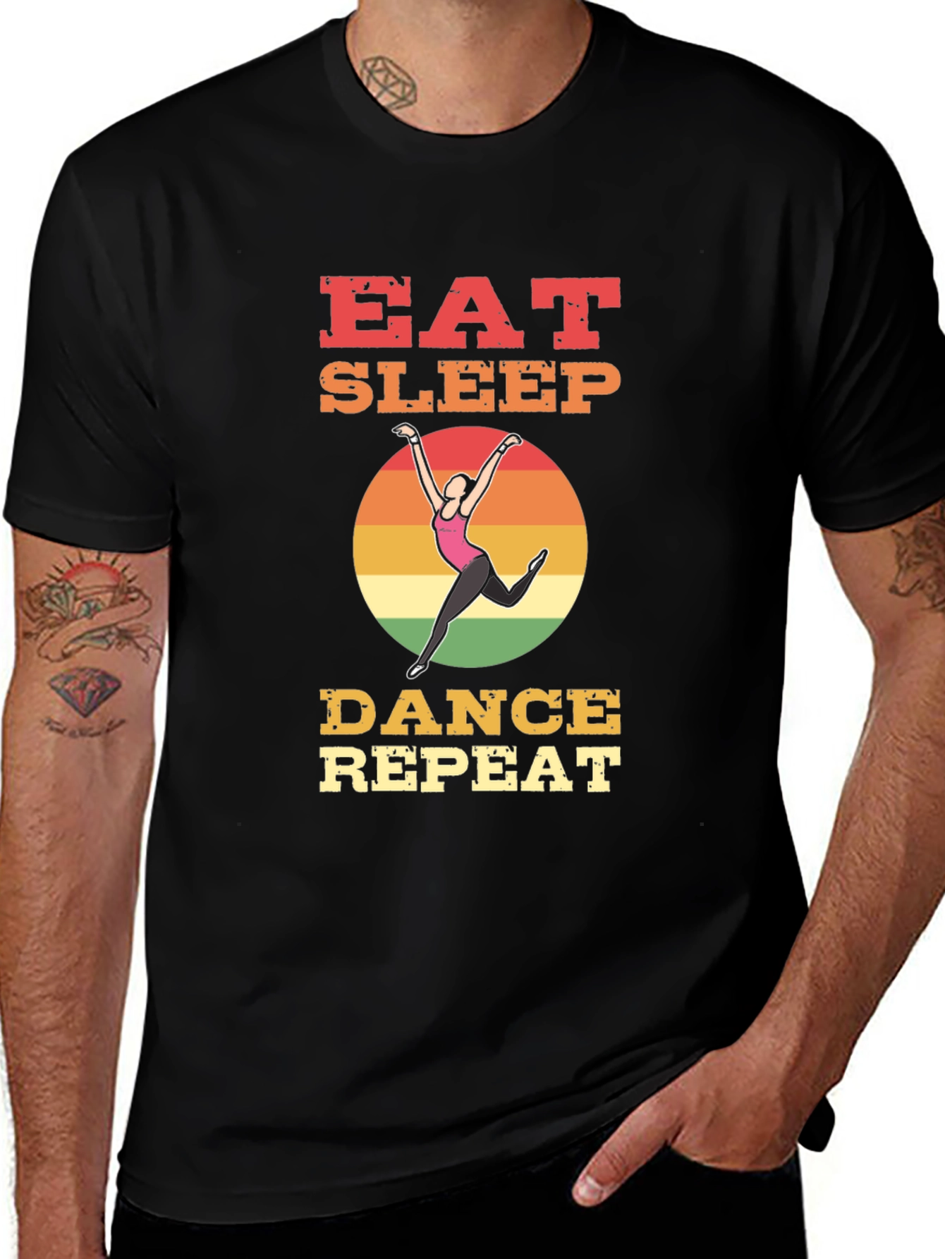 Black Eat Sleep Dance Repeat T-Shirt - Dancer's Life main image