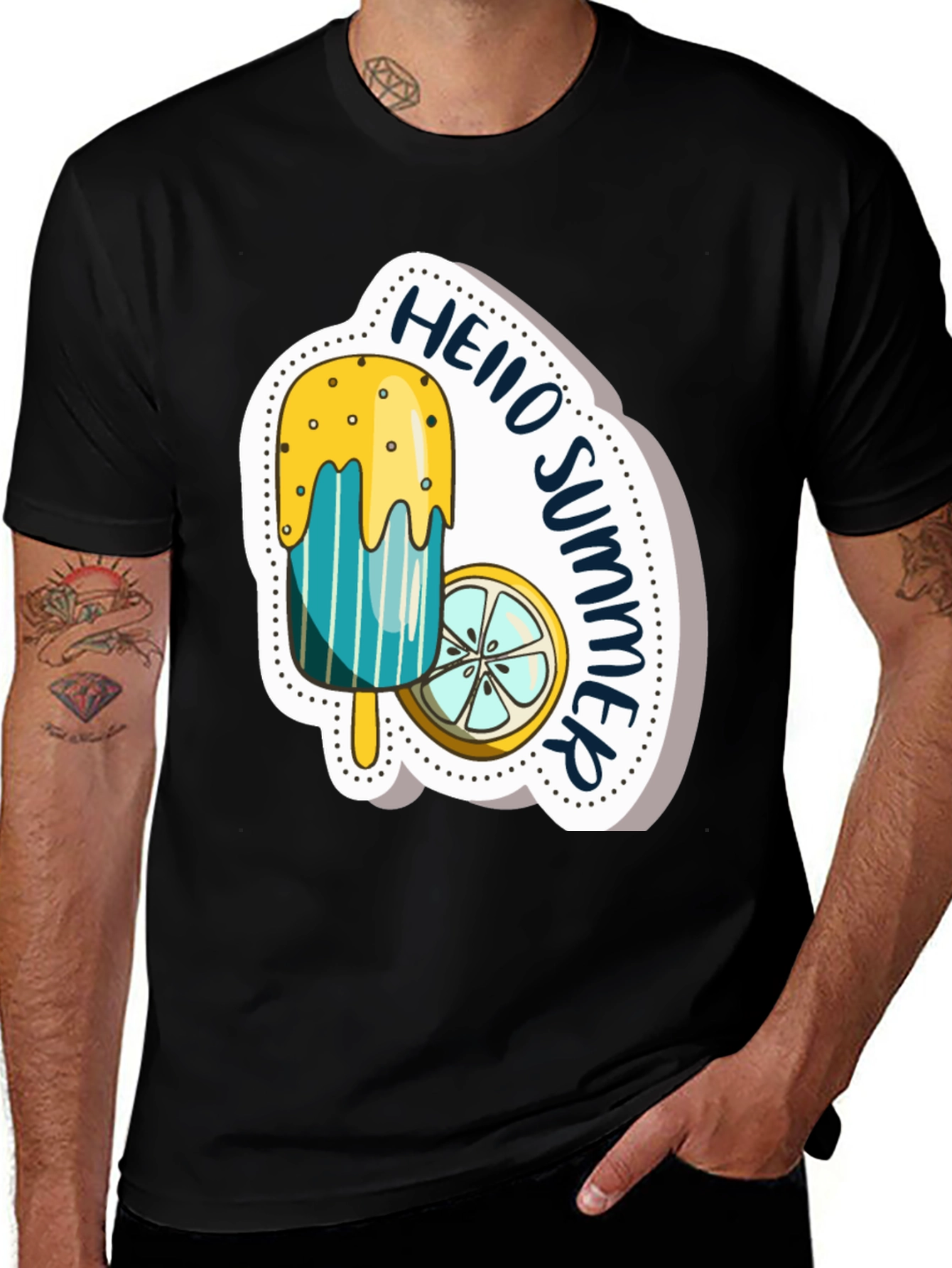 Hello Summer Graphic Tee - Ice Pop & Lemon Design