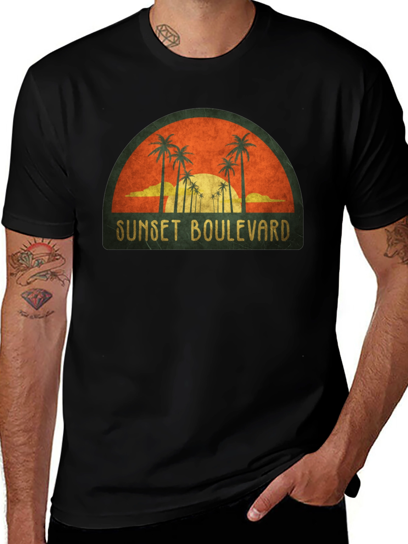 Variant 21 of Sunset Boulevard Graphic Tee - Vintage Style