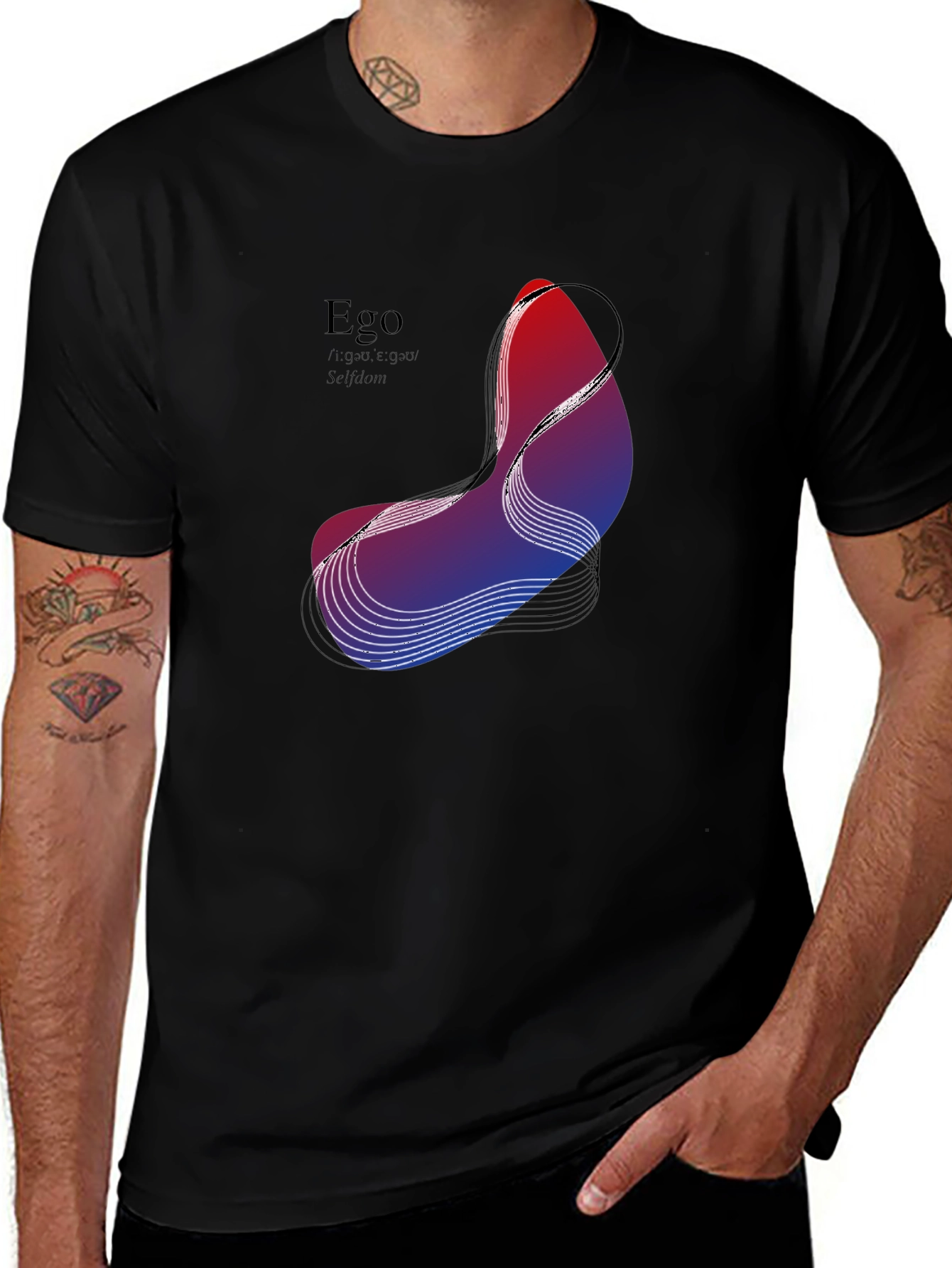 Variant 25 of Abstract 'Ego' Graphic Black T-Shirt