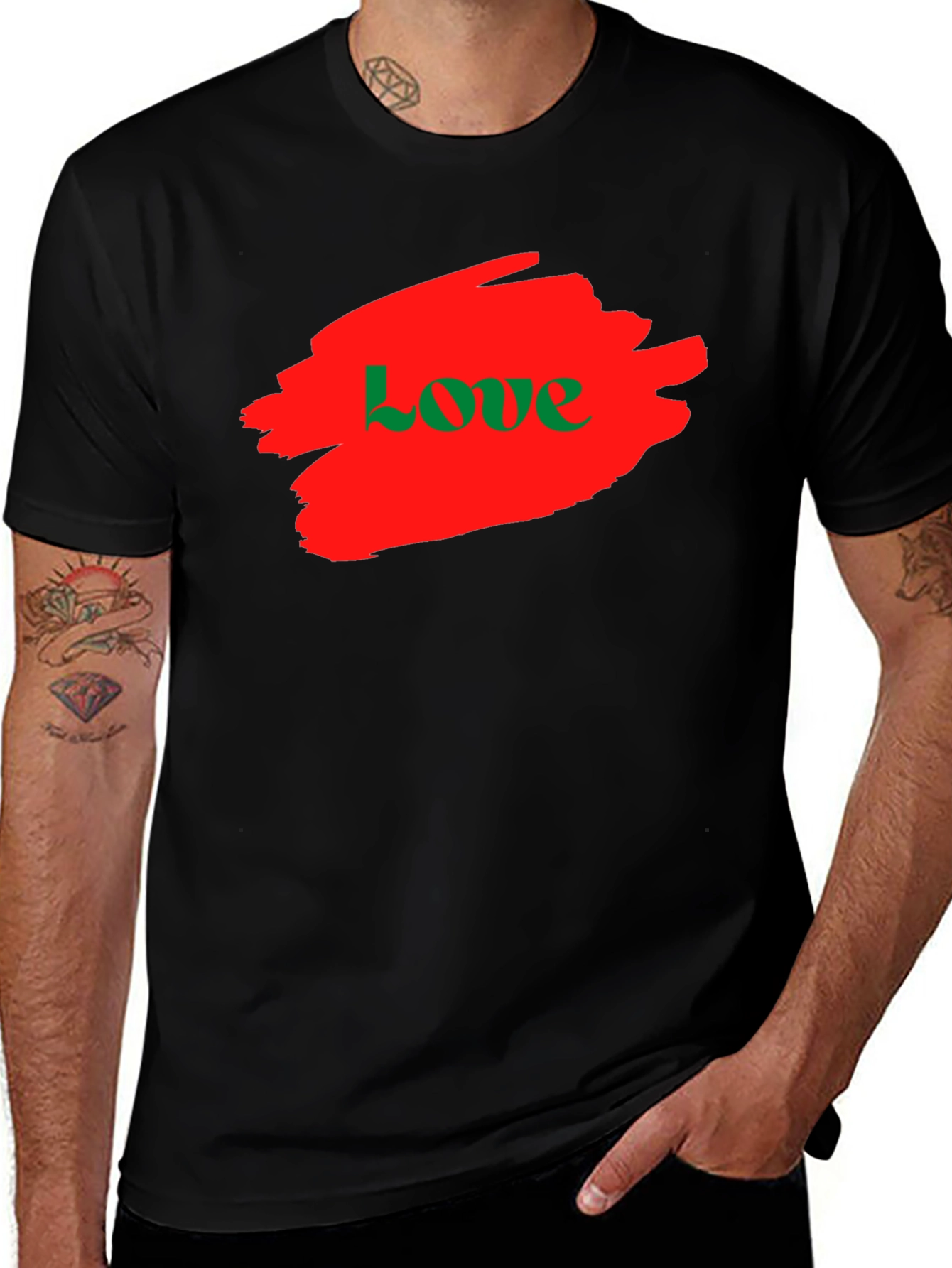 Variant 2 of Love Graphic Tee - Black Crew Neck Cotton T-Shirt