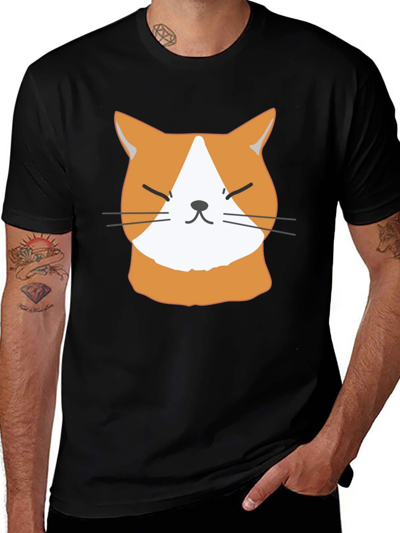 Funny Cat Face T-Shirt - Cute Ginger Kitten Tee