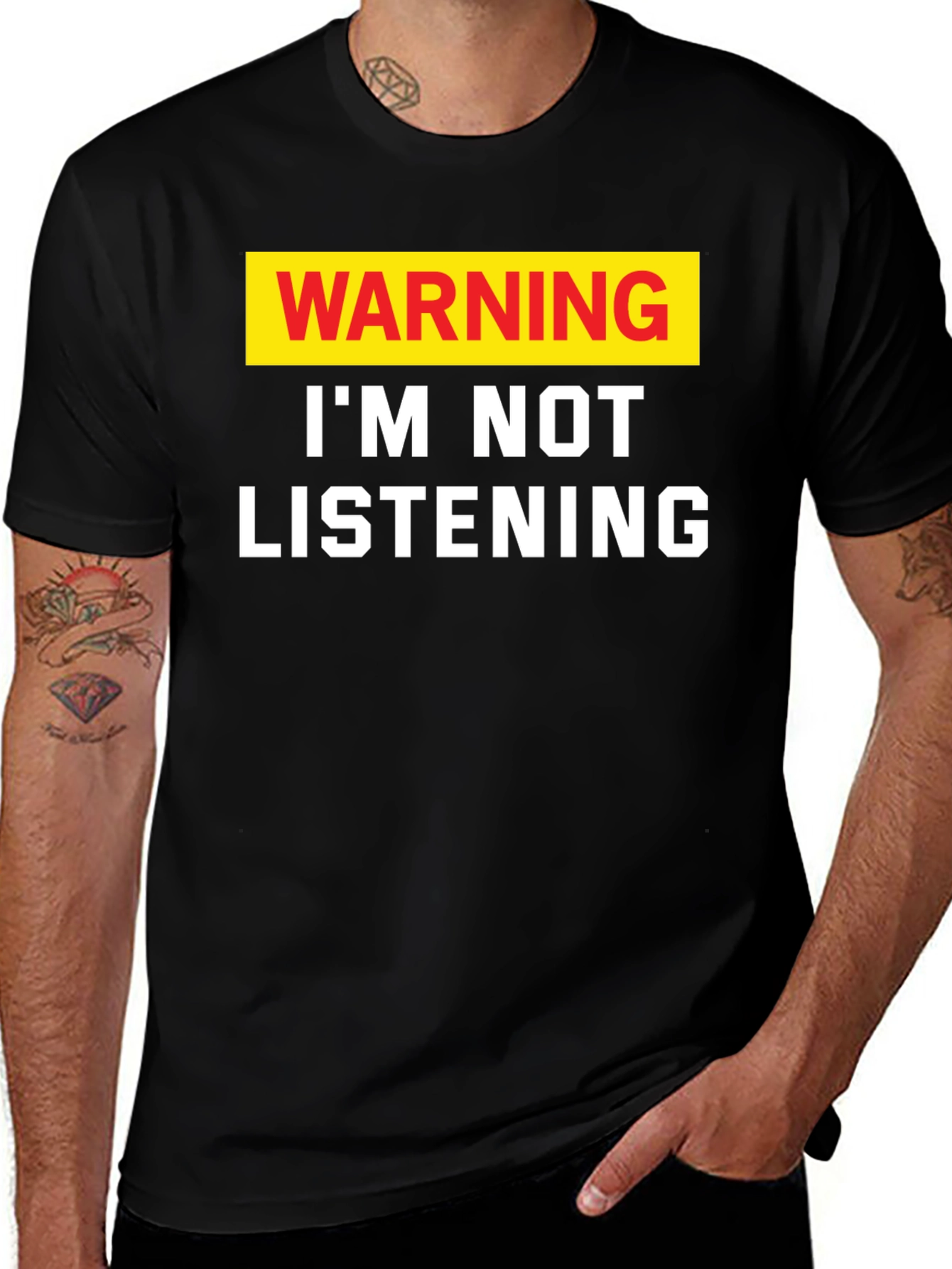 Variant 3 of Warning I'm Not Listening Men's T-Shirt