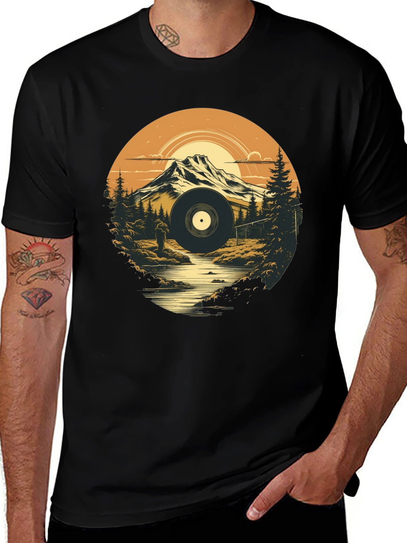Variant 13 of Nature Vinyl Record Graphic T-Shirt