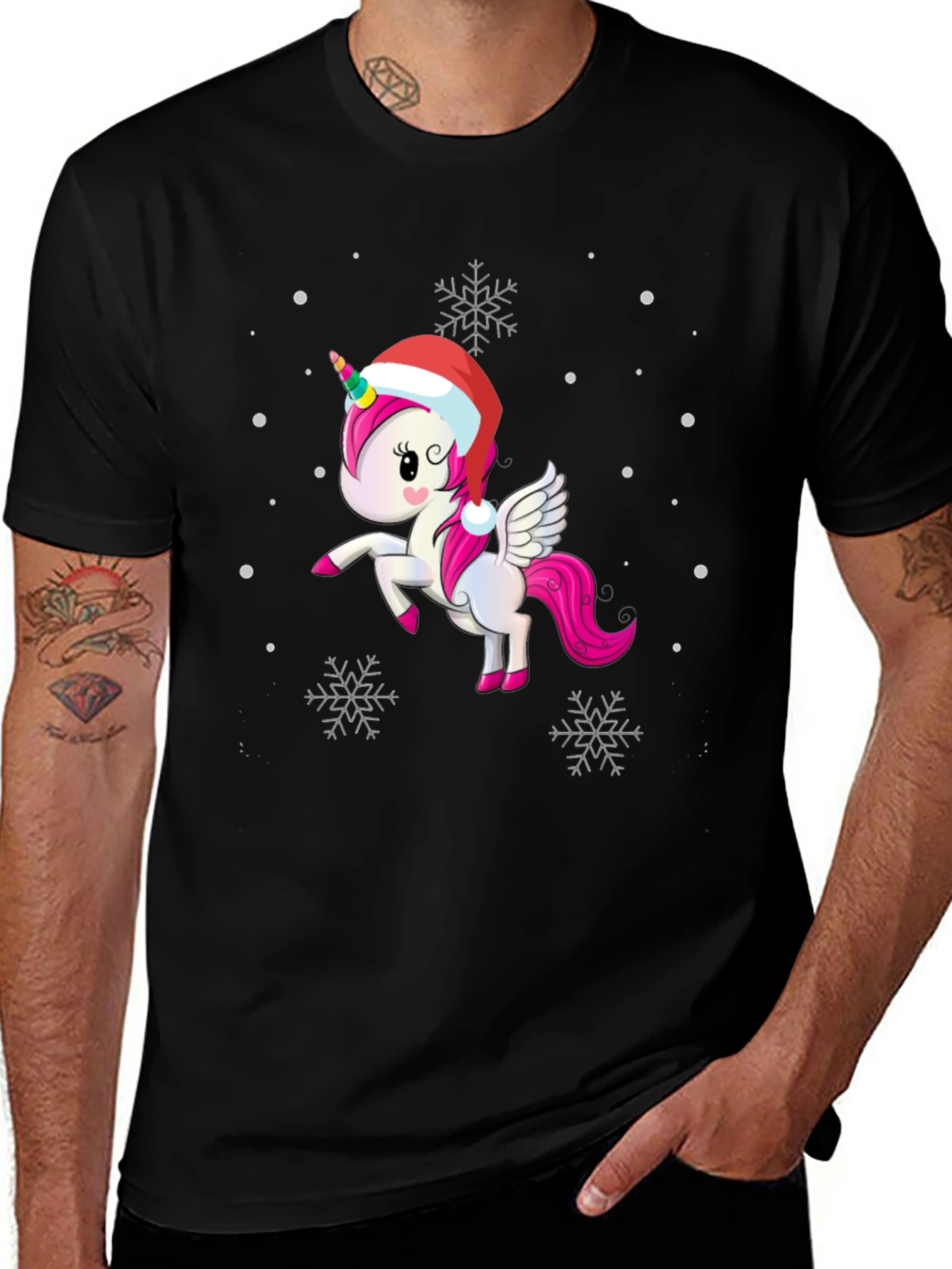 Variant 12 of Festive Unicorn Christmas T-Shirt
