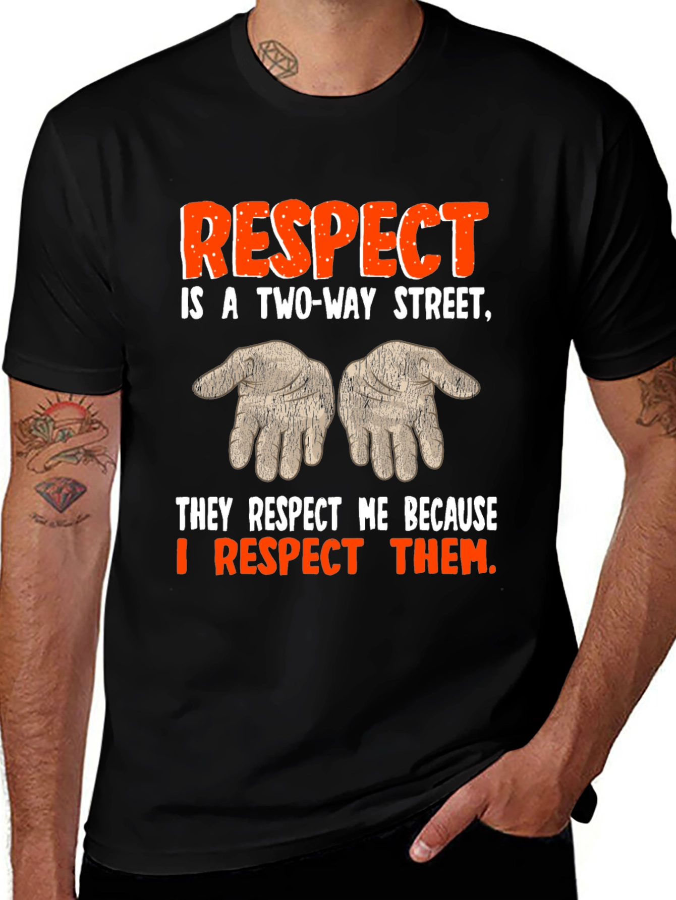 Variant 21 of Respect Two-Way Street Graphic T-Shirt