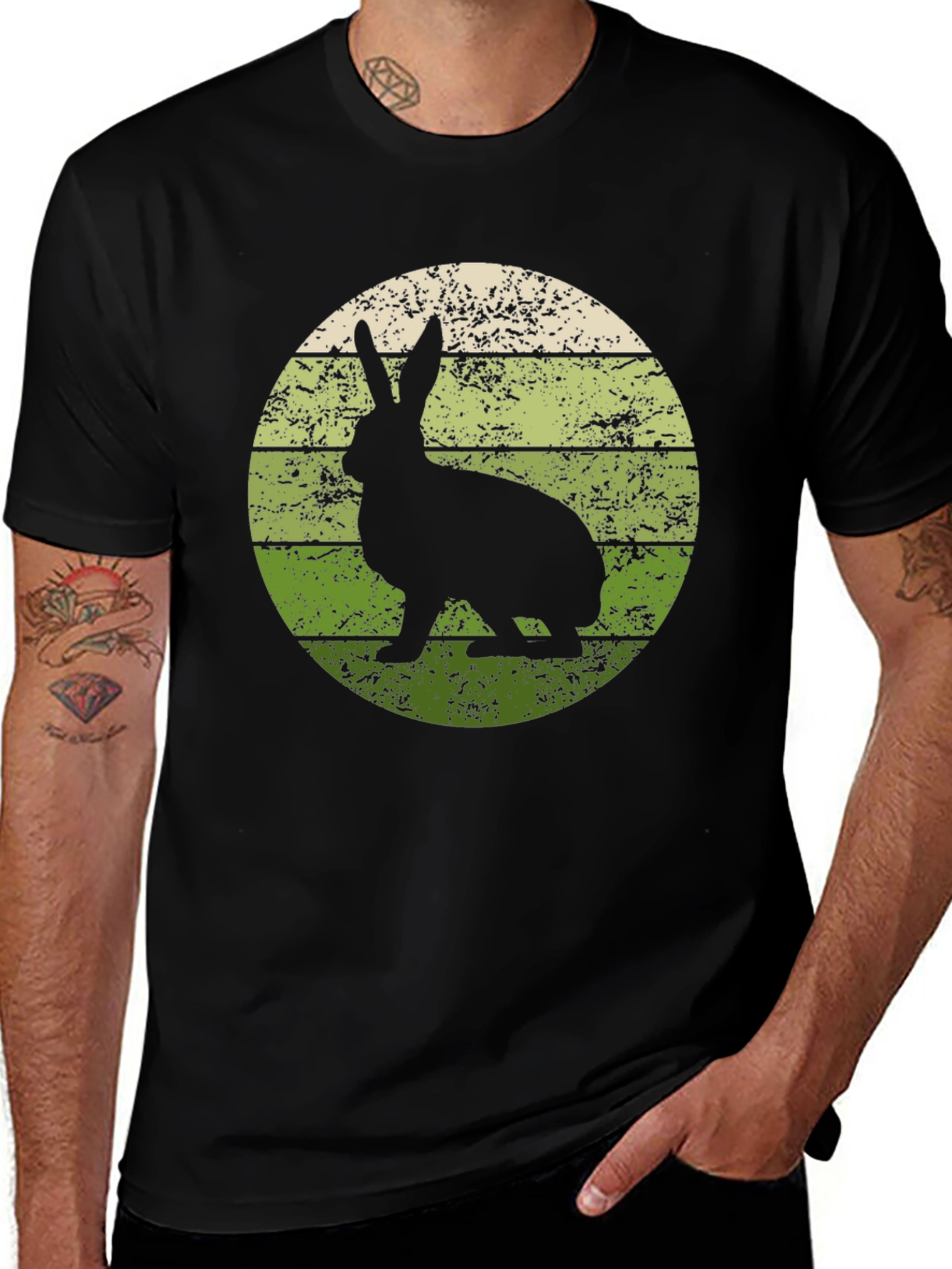 Variant 5 of Retro Rabbit Graphic Tee - Vintage Style