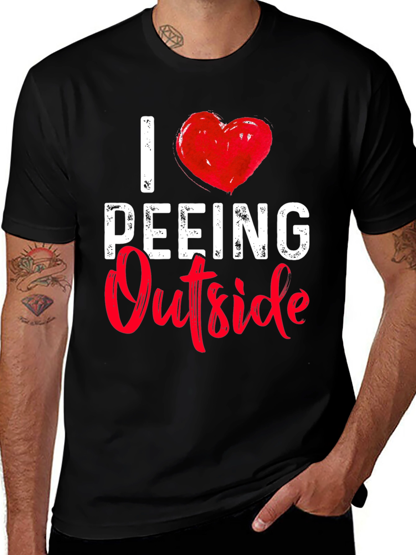 Variant 17 of I Heart Peeing Outside T-Shirt Funny Nature Gift