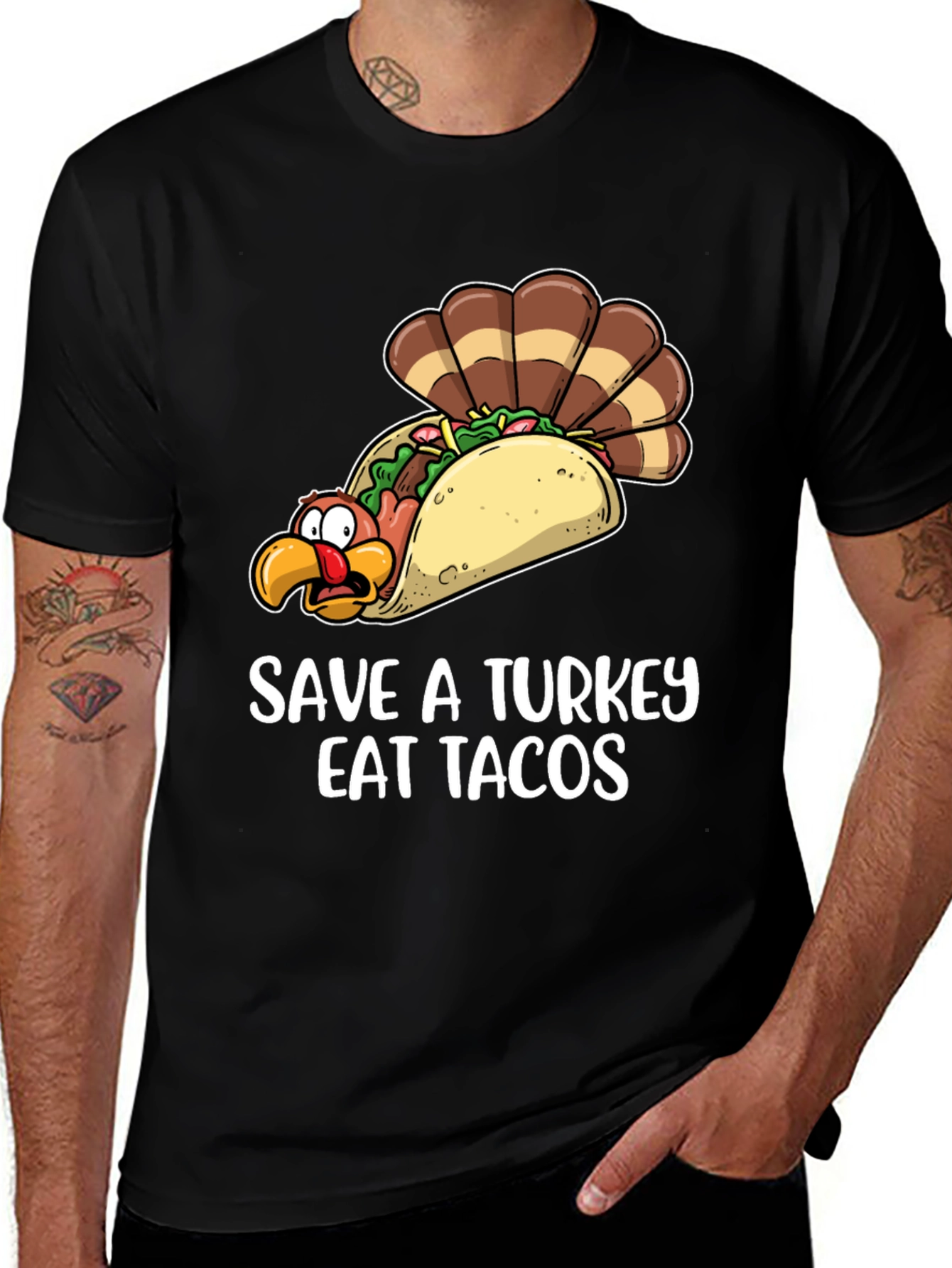 Variant 18 of Save A Turkey Eat Tacos Graphic Tee