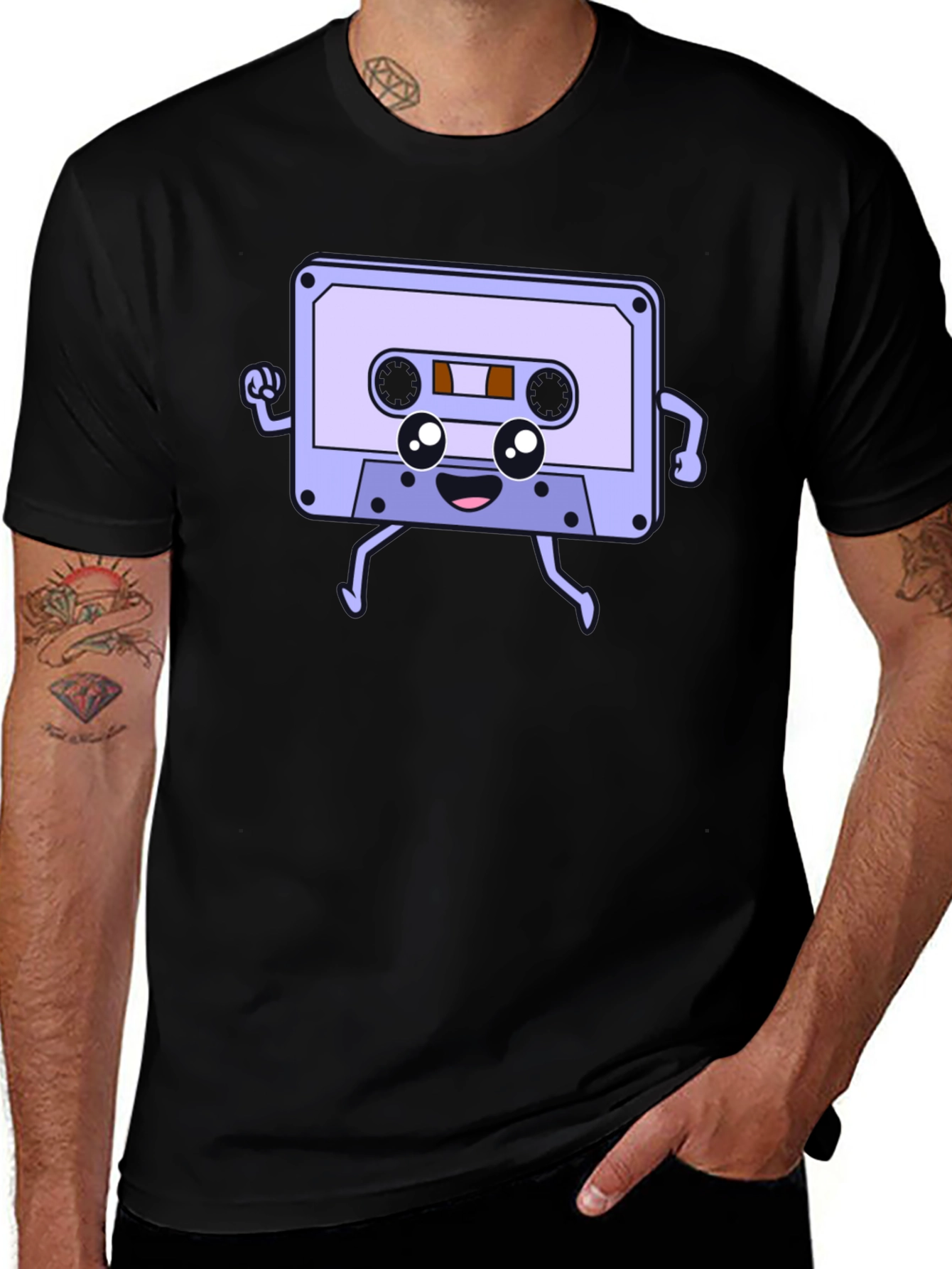 Variant 7 of Retro Cassette Tape Cartoon Graphic Tee