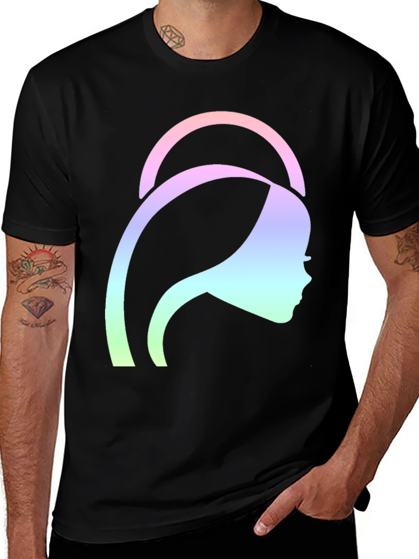Woman Silhouette Graphic Black T-Shirt