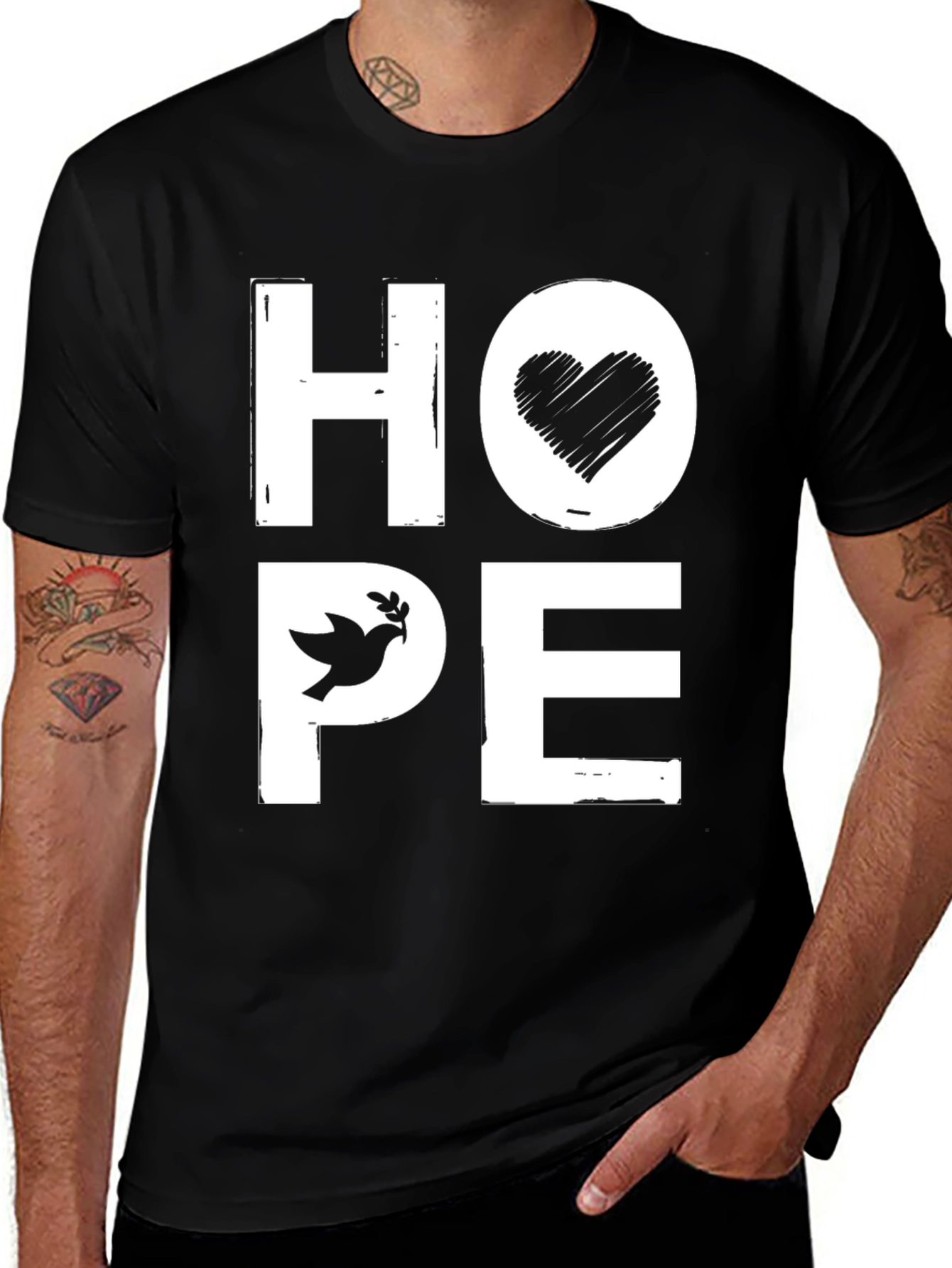 Variant 20 of HOPE Graphic T-Shirt - Dove & Heart