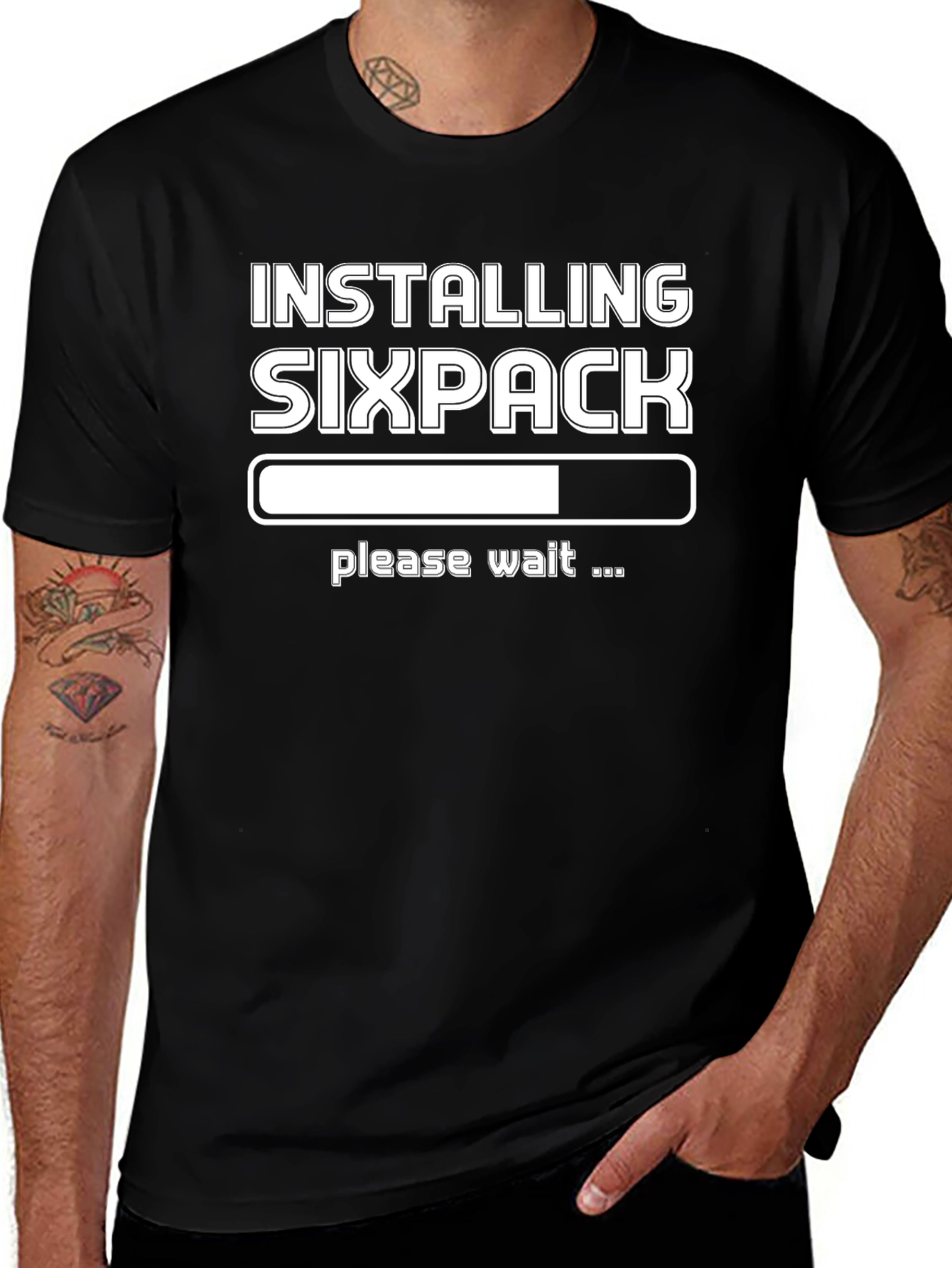Variant 12 of Installing Sixpack T-Shirt - Funny Workout Tee