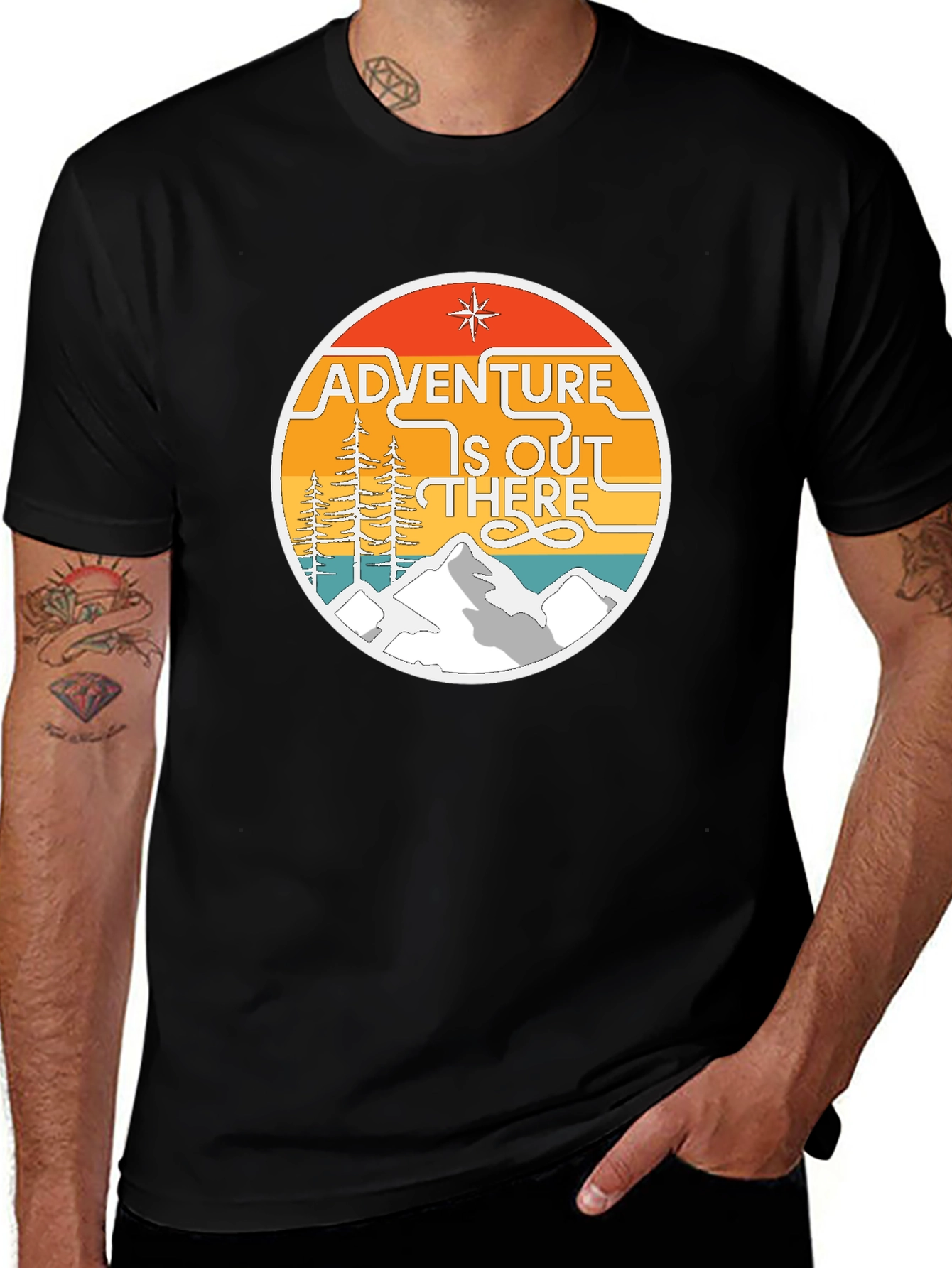 Variant 15 of Adventure Is Out There Graphic Tee - Black Cotton