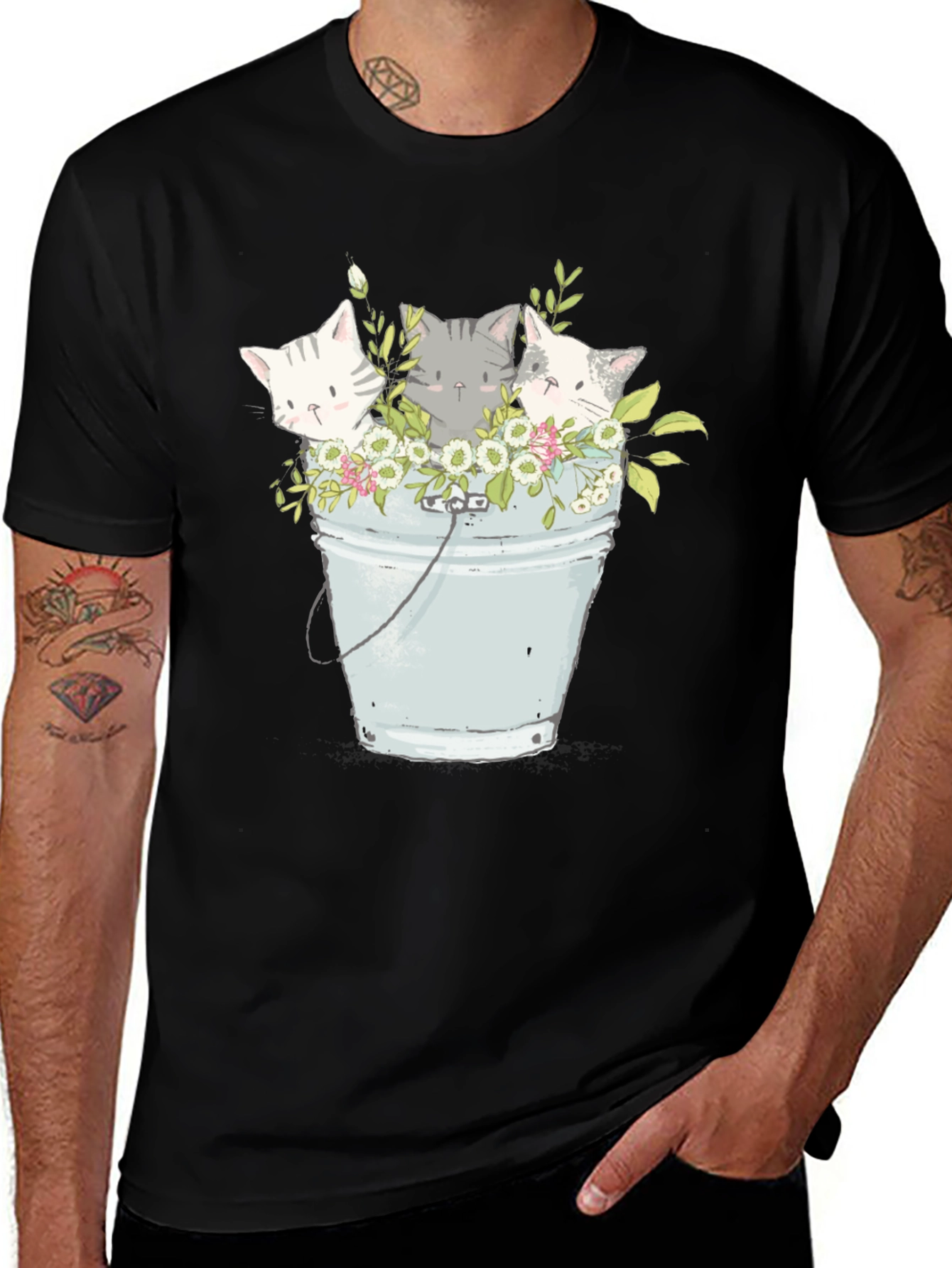 Variant 25 of Cats in Bucket T-Shirt - Cute Kitten Graphic Tee