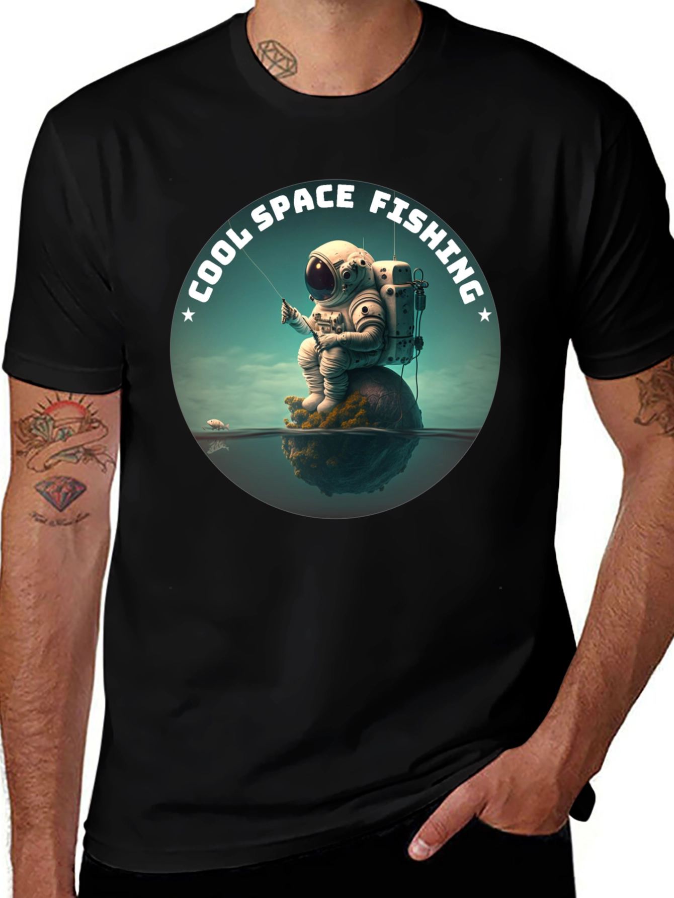 Variant 24 of Cool Space Fishing T-Shirt