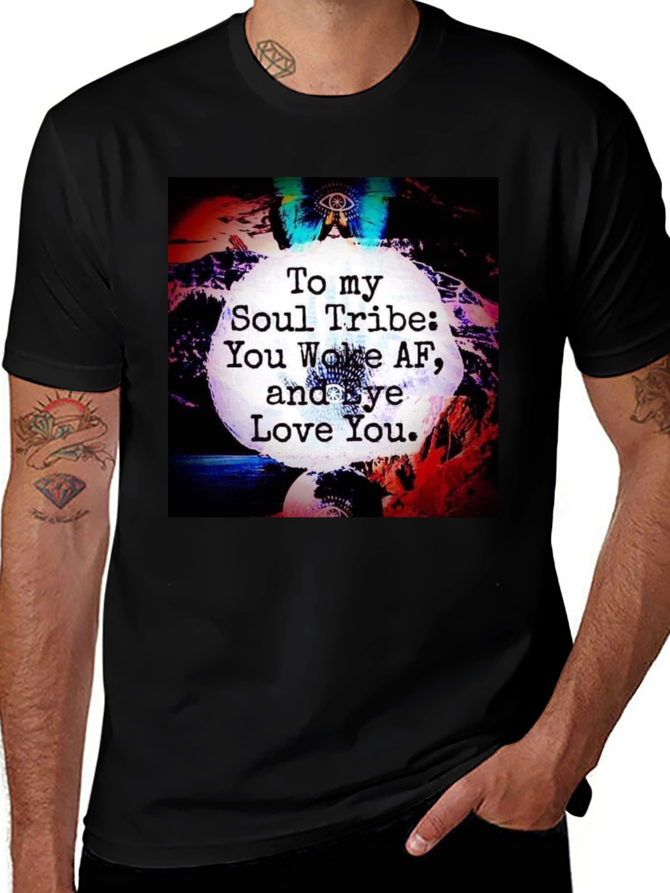 Variant 20 of Soul Tribe Graphic T-Shirt - Wake Up and Love