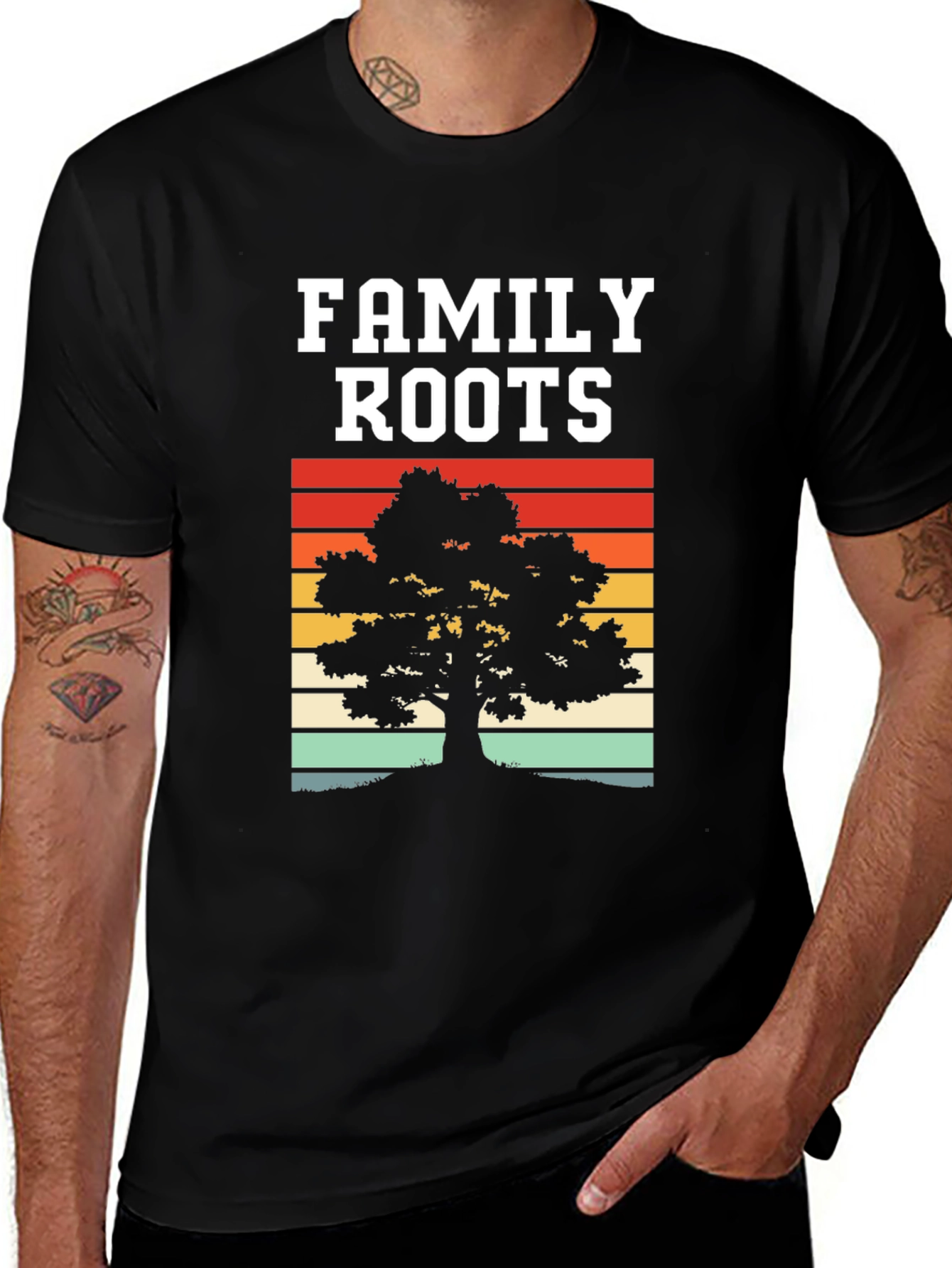 Variant 26 of Family Roots Tree Graphic T-Shirt
