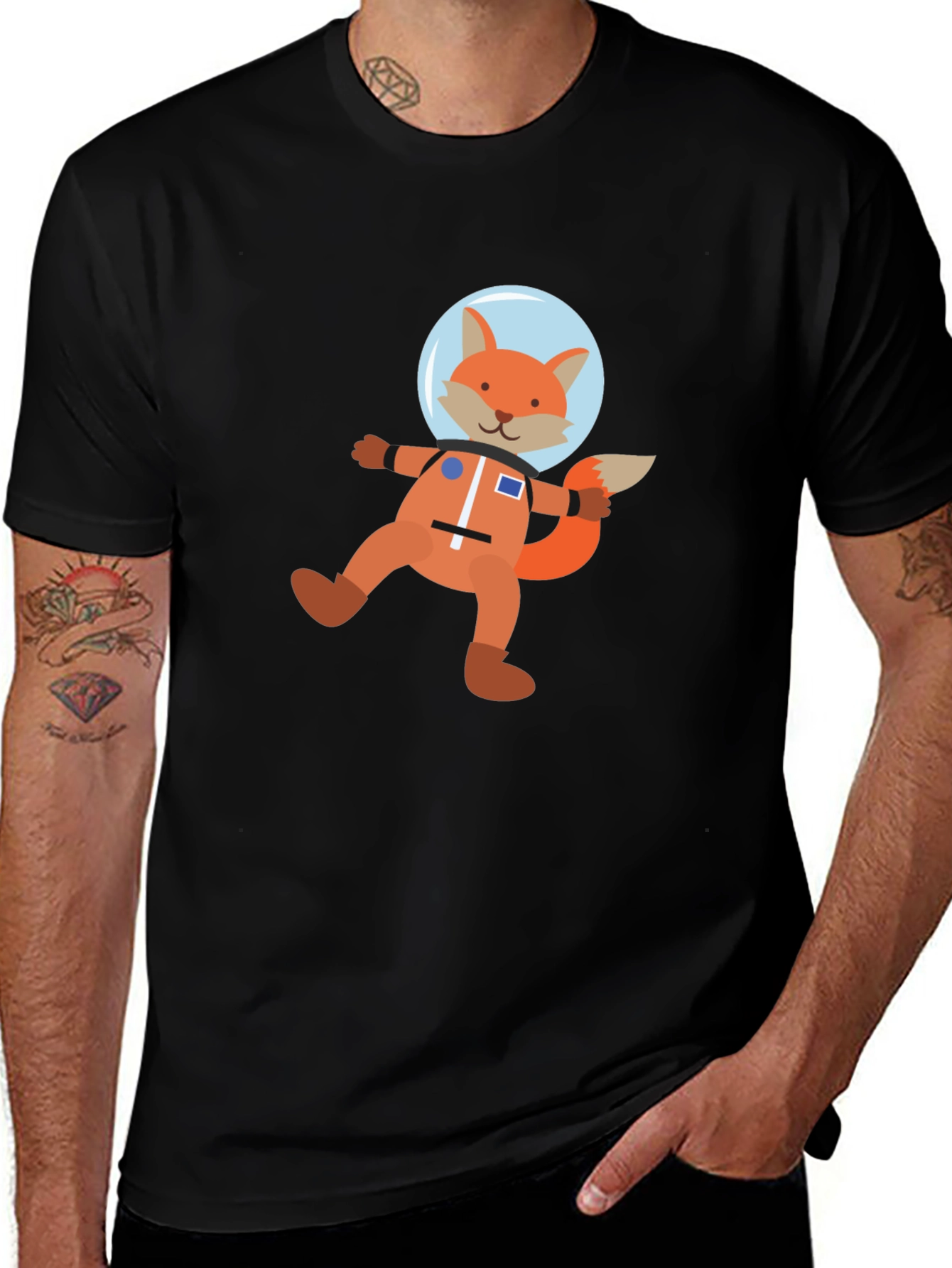 Variant 19 of Astronaut Fox Graphic Tee - Space Explorer T-Shirt