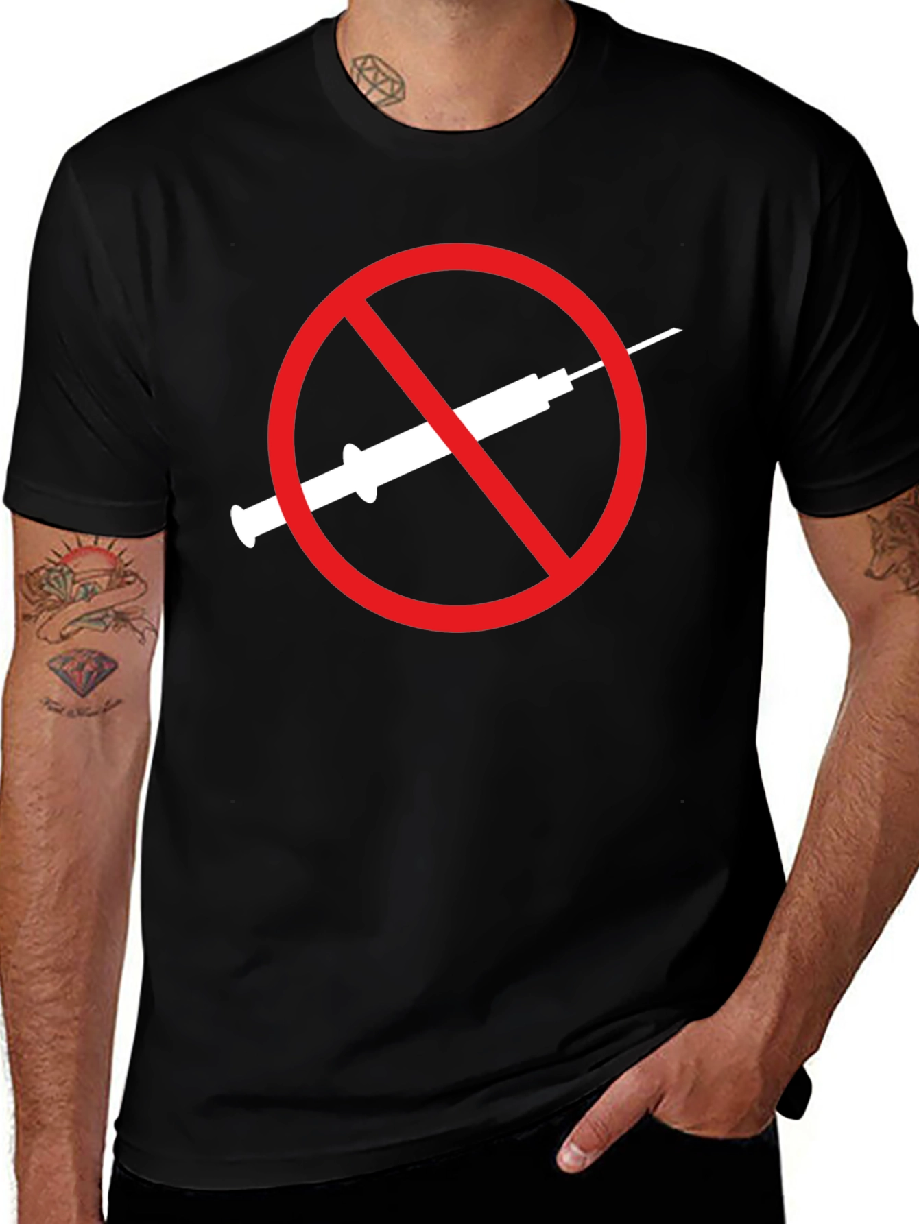 Variant 8 of Anti-Vaccine T-Shirt Black Graphic Tee