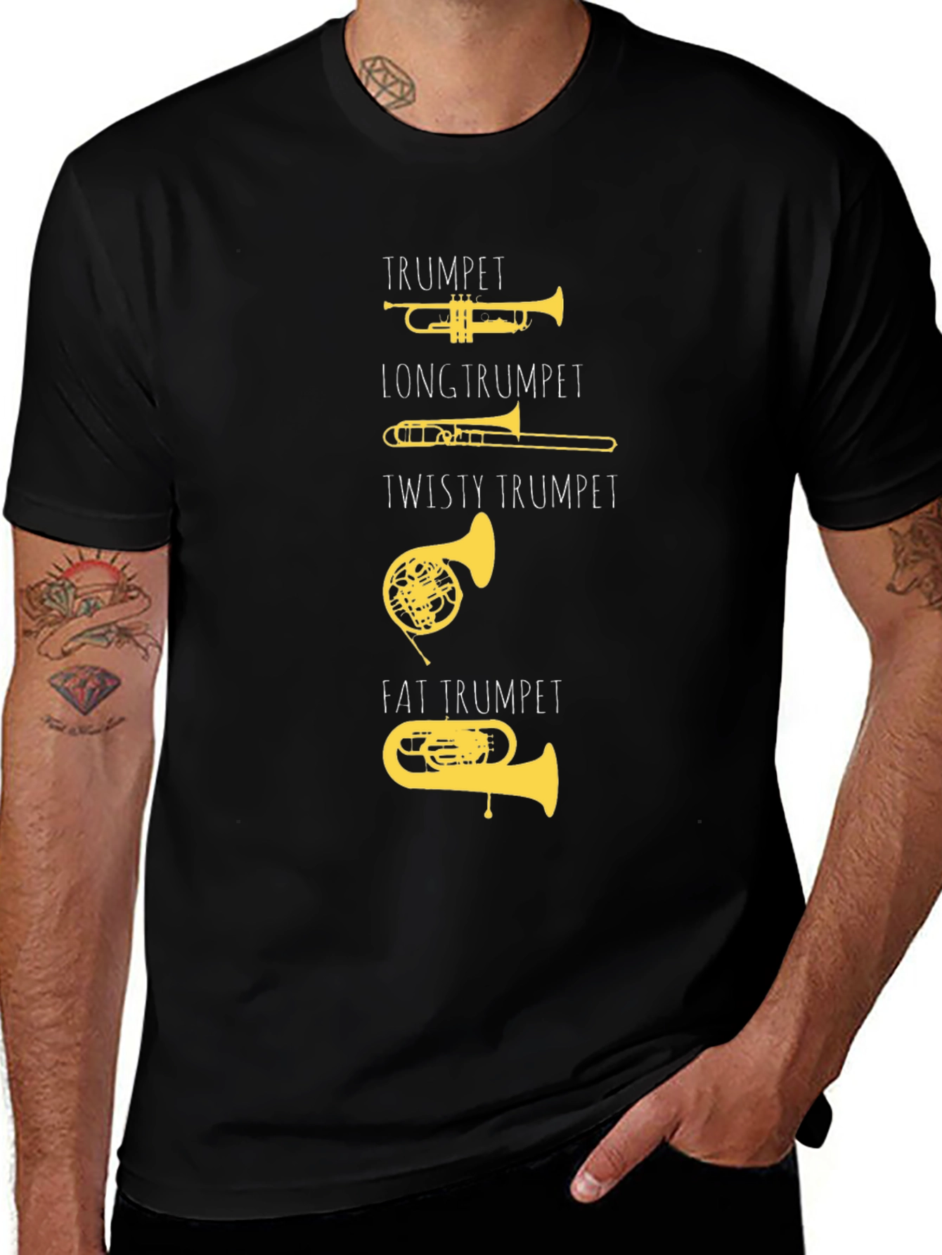 Variant 27 of Musical Humor Tee - Trumpet Types Graphic T-Shirt