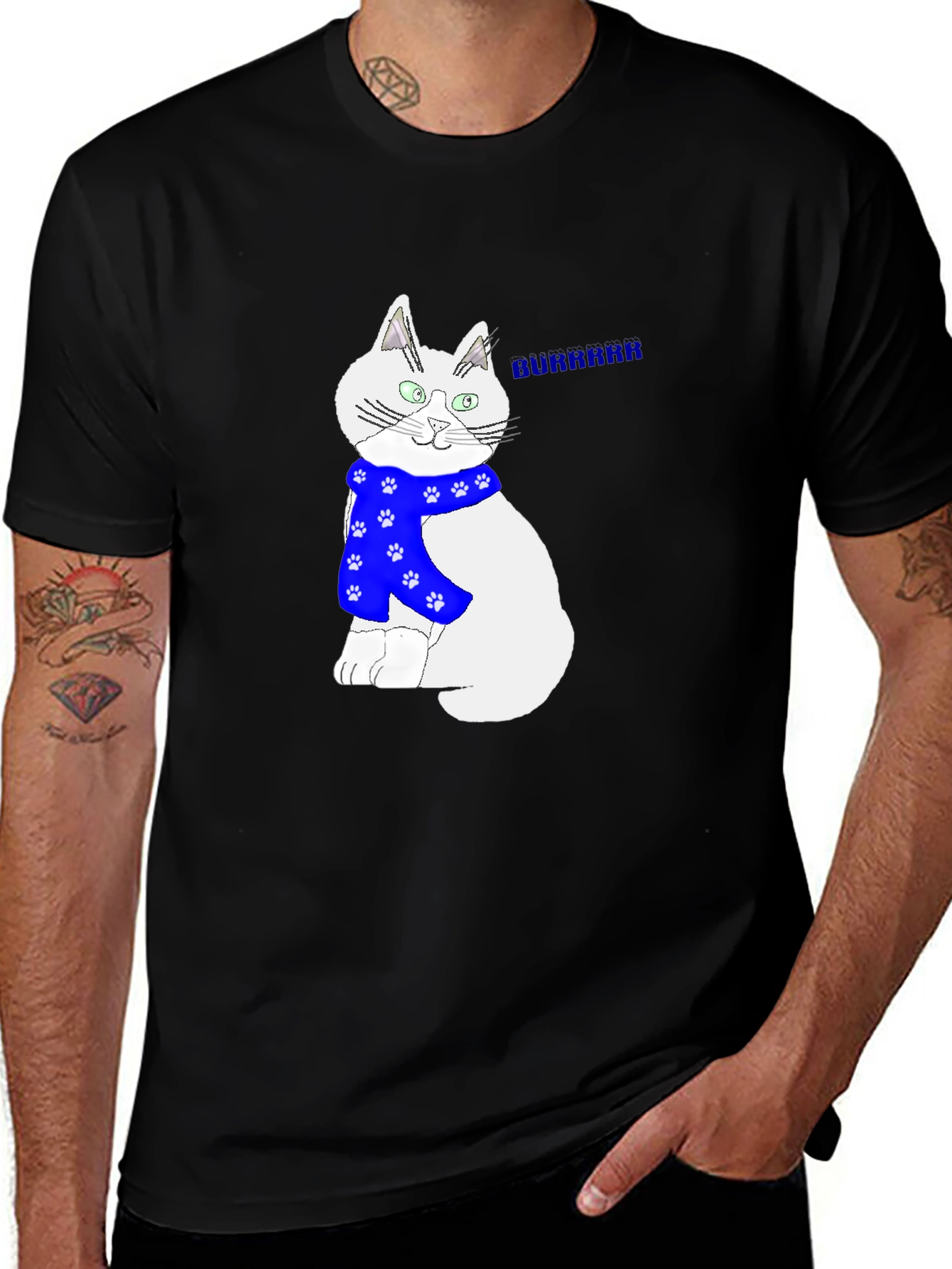 Variant 12 of Cat in Scarf Graphic T-Shirt
