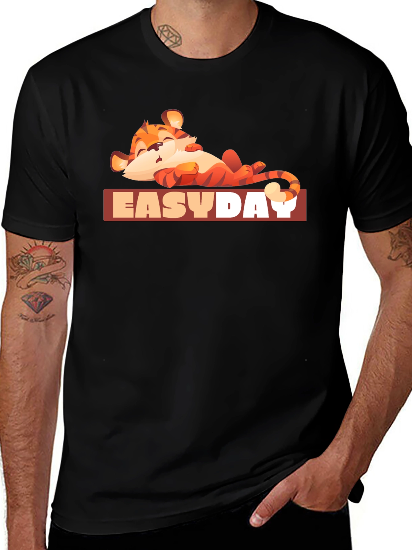 Variant 22 of Easy Day Tiger Graphic Tee - Relaxed Vibe
