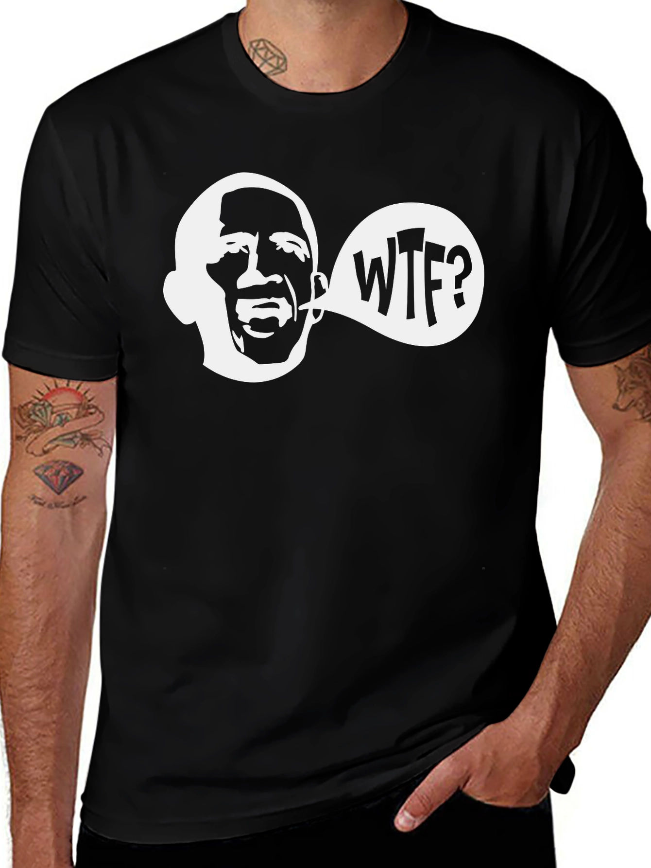 Variant 19 of WTF Meme Graphic Tee - Black T-Shirt