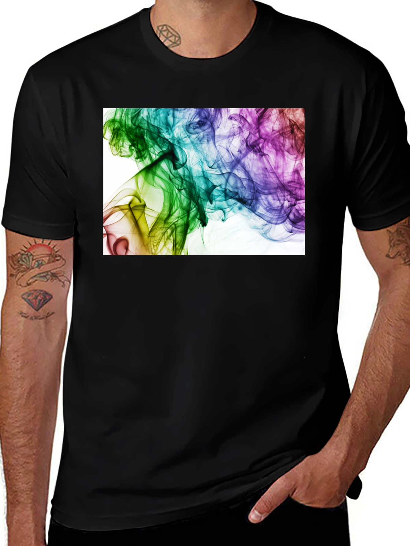 Variant 30 of Abstract Smoke Print Black T-Shirt
