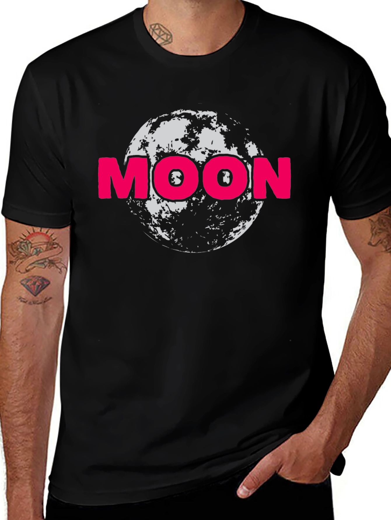 Variant 24 of Moon Graphic Black T-Shirt