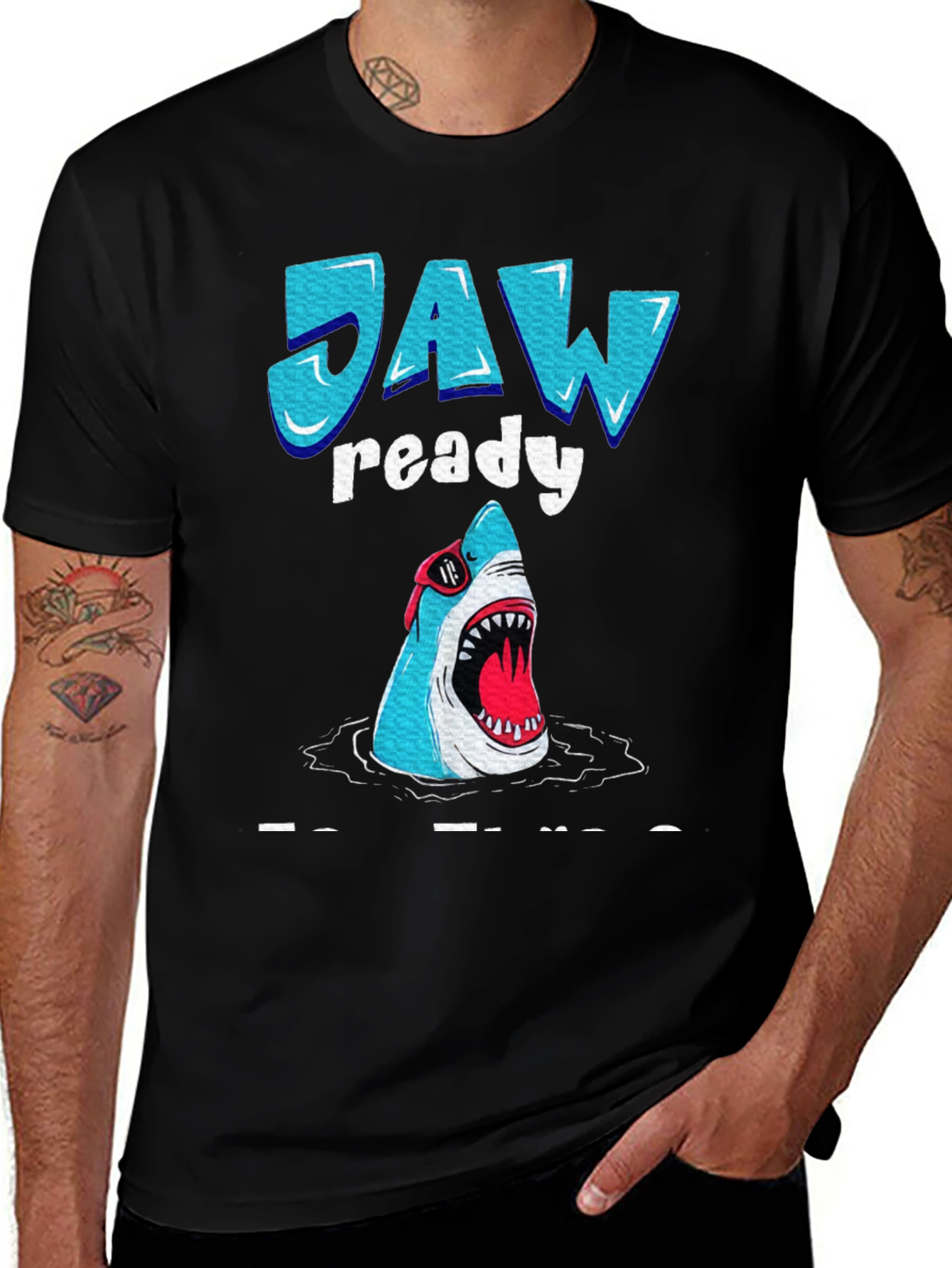 Jaw Ready Funny Shark Graphic T-Shirt