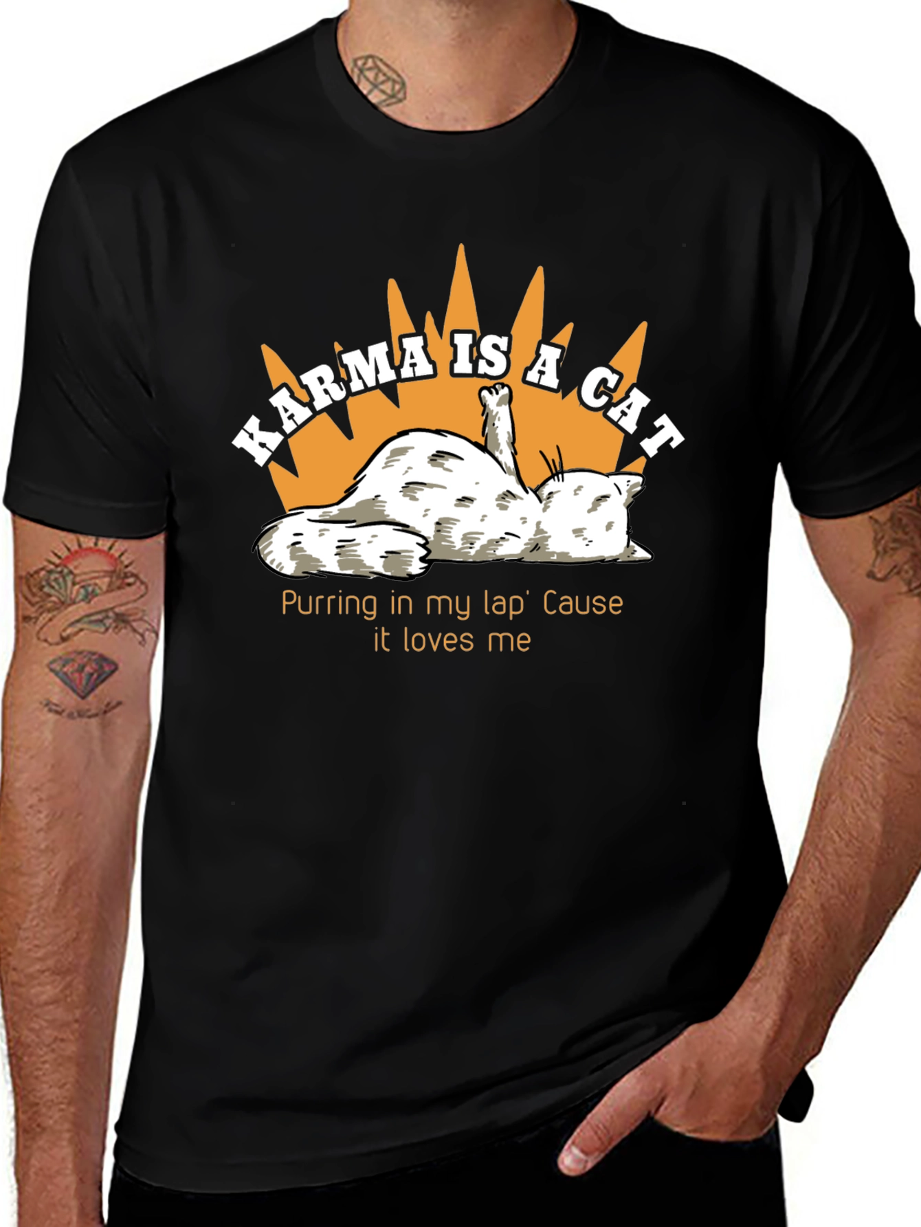 Variant 26 of Karma Is a Cat T-Shirt - Unique Cat Lover Gift