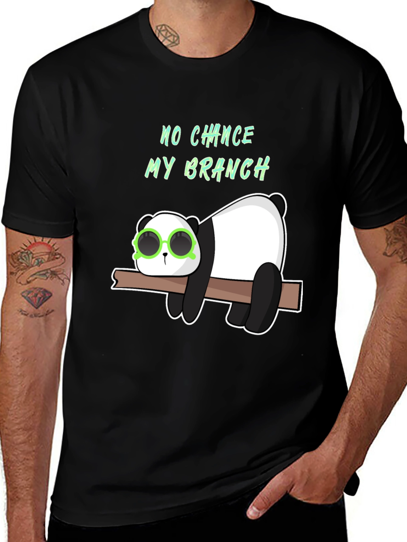Variant 12 of Lazy Panda on Branch Graphic T-Shirt