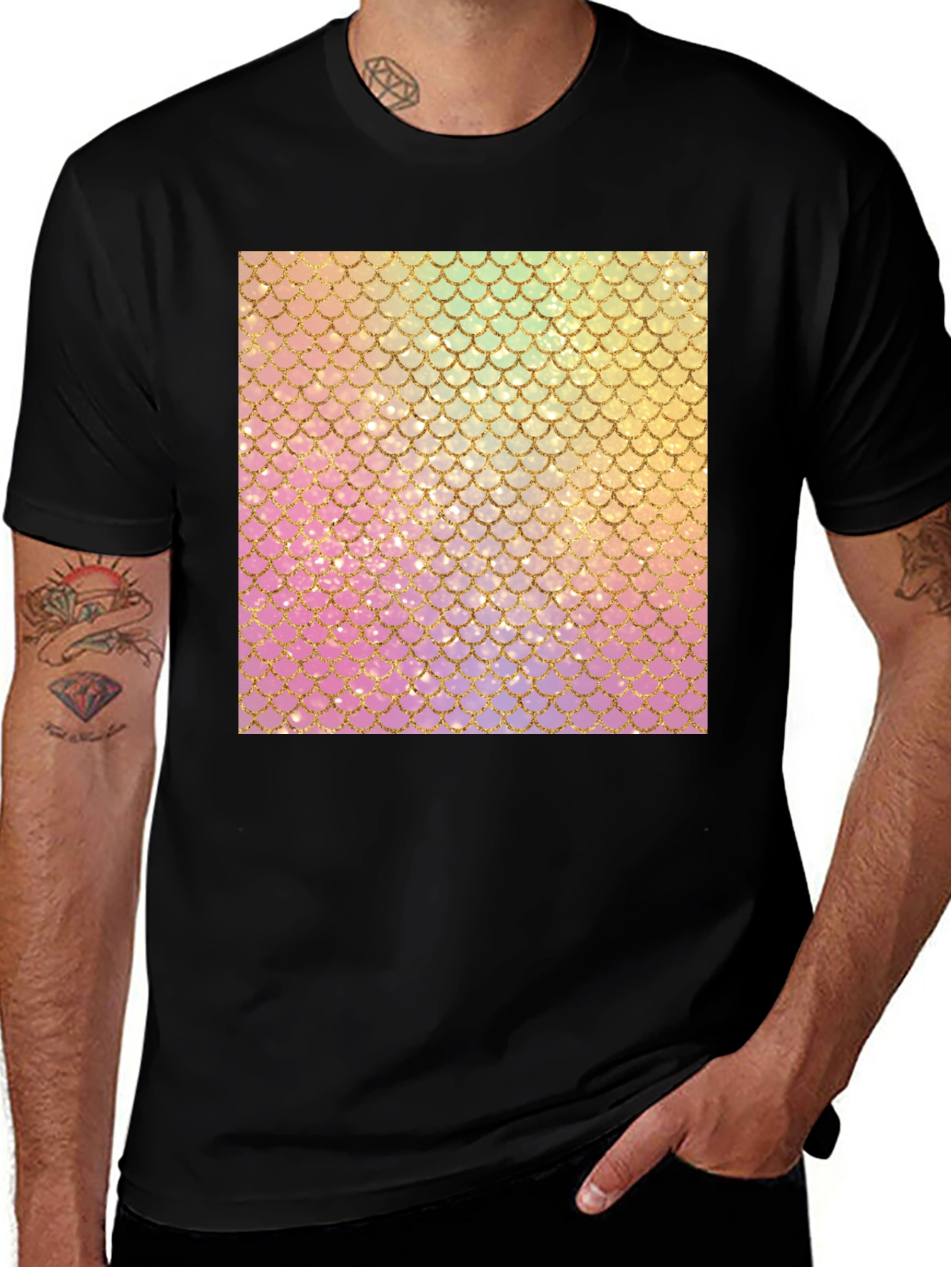 Variant 5 of Mermaid Scales Graphic Tee - Trendy T-Shirt
