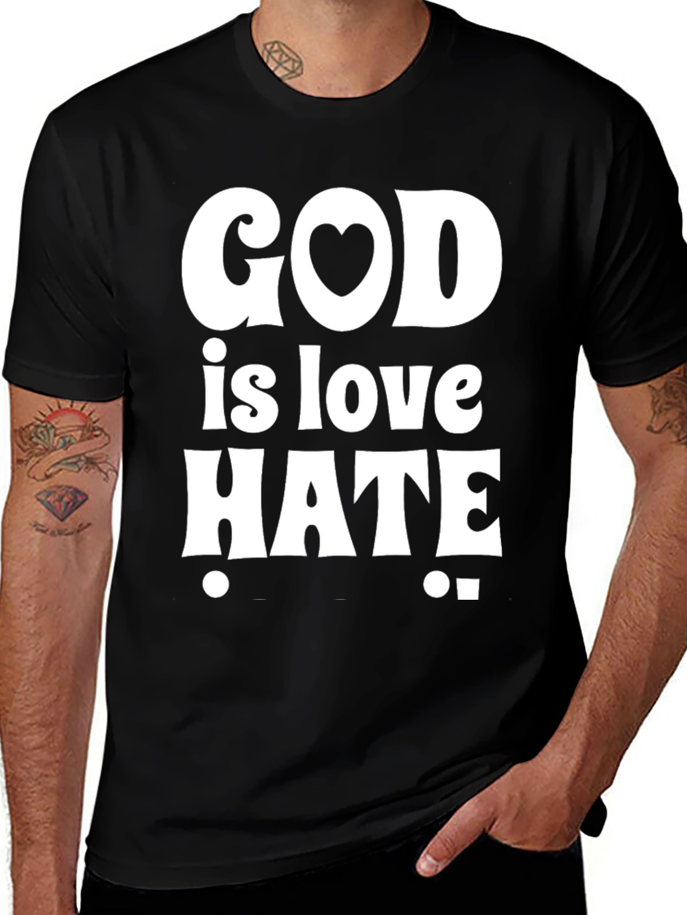 Variant 9 of God Is Love Hate Graphic T-Shirt