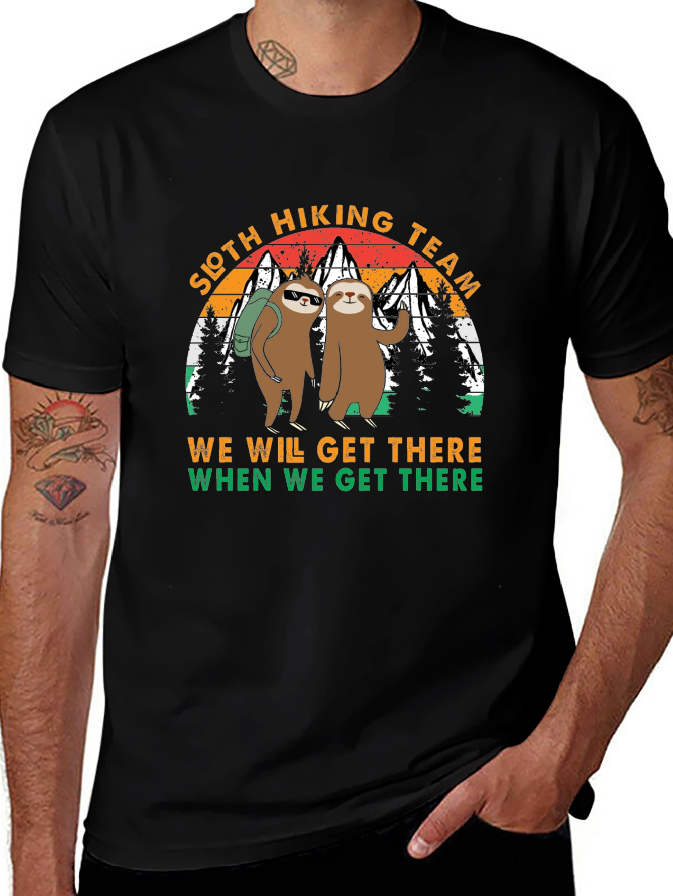 Variant 2 of Sloth Hiking Team T-Shirt - We Will Get There